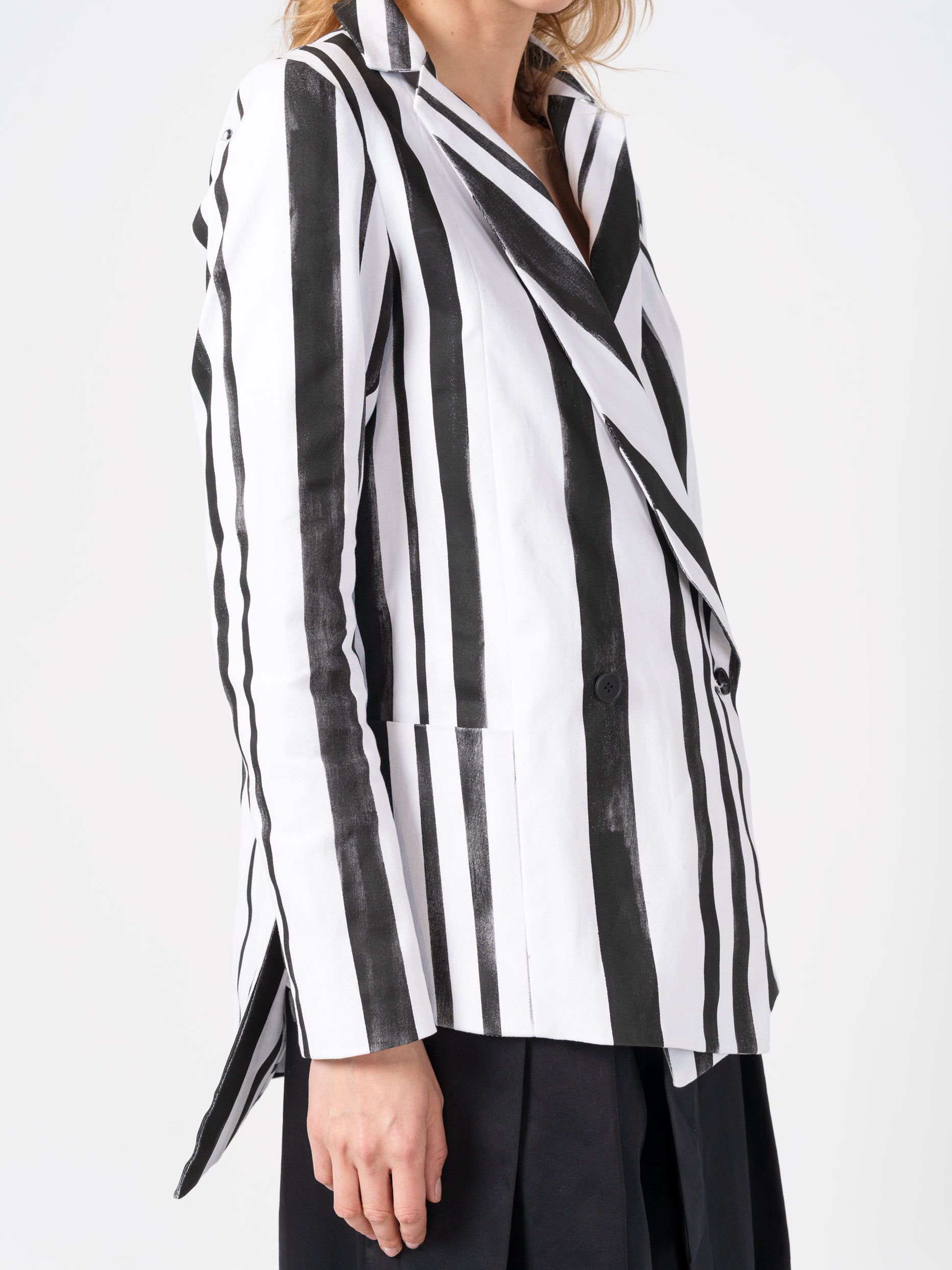 Stripe-Painted Suit Jacket - INN7