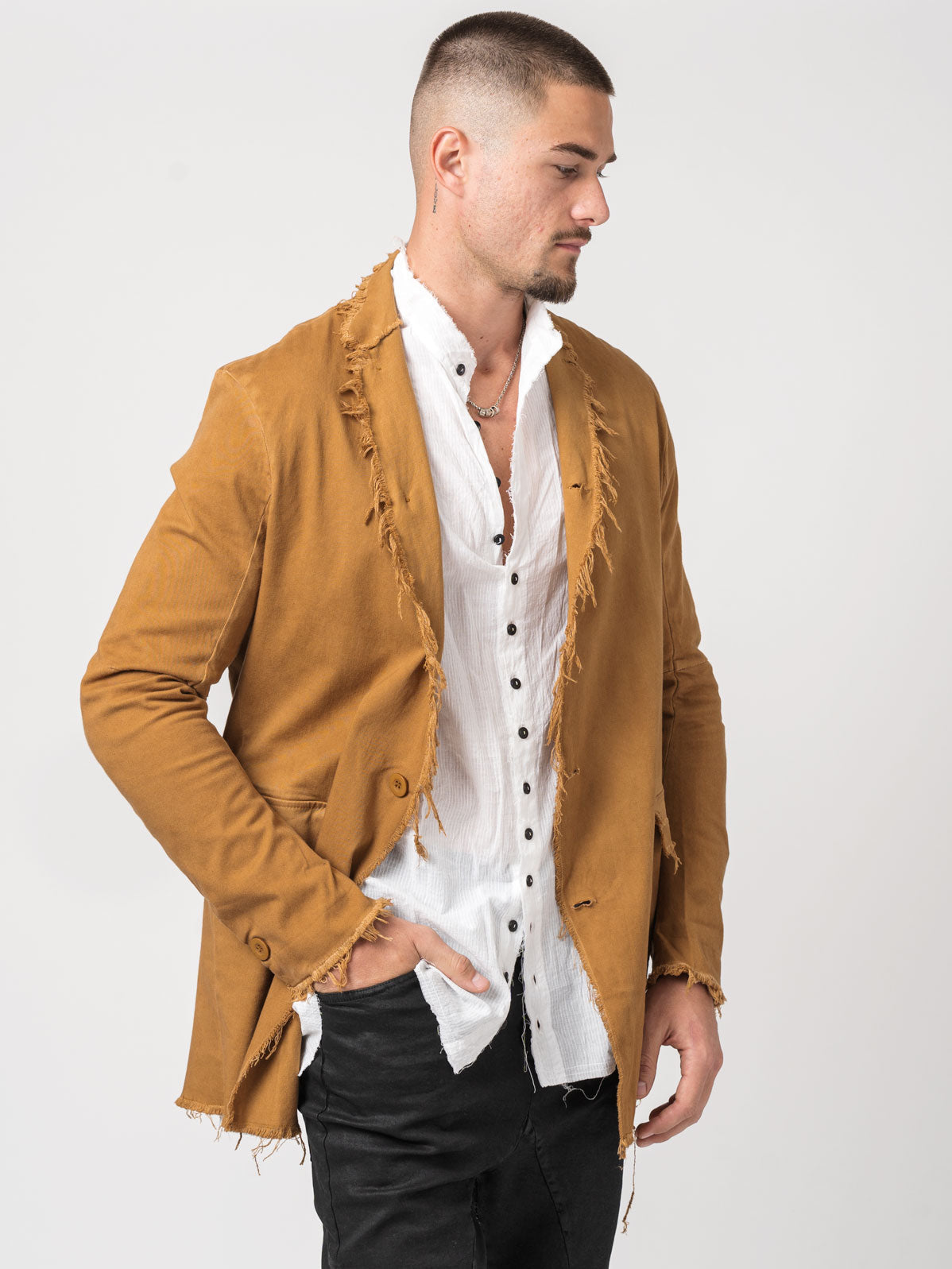 Frayed Edge Cotton Blazer - INN7