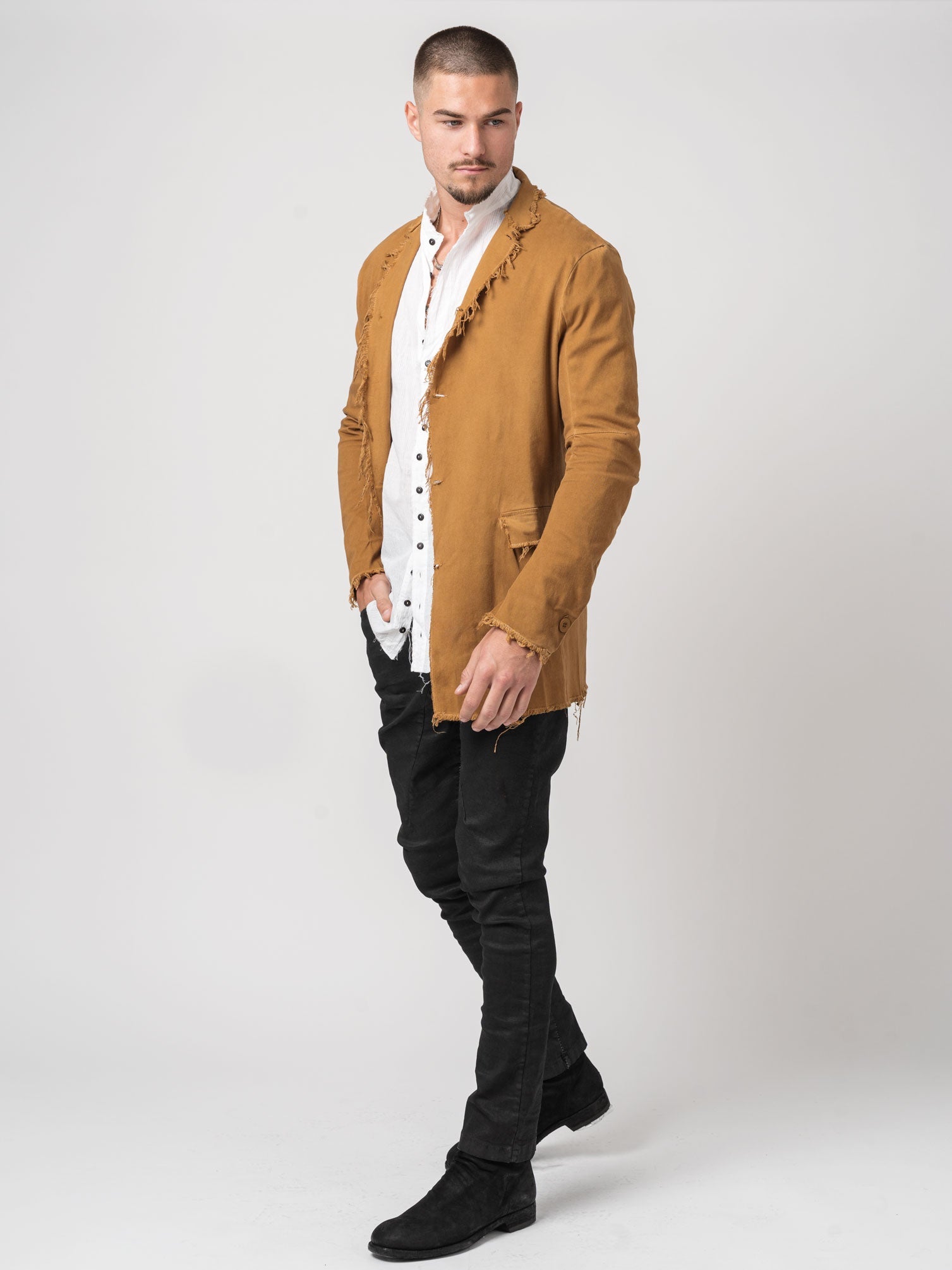 Frayed Edge Cotton Blazer - INN7