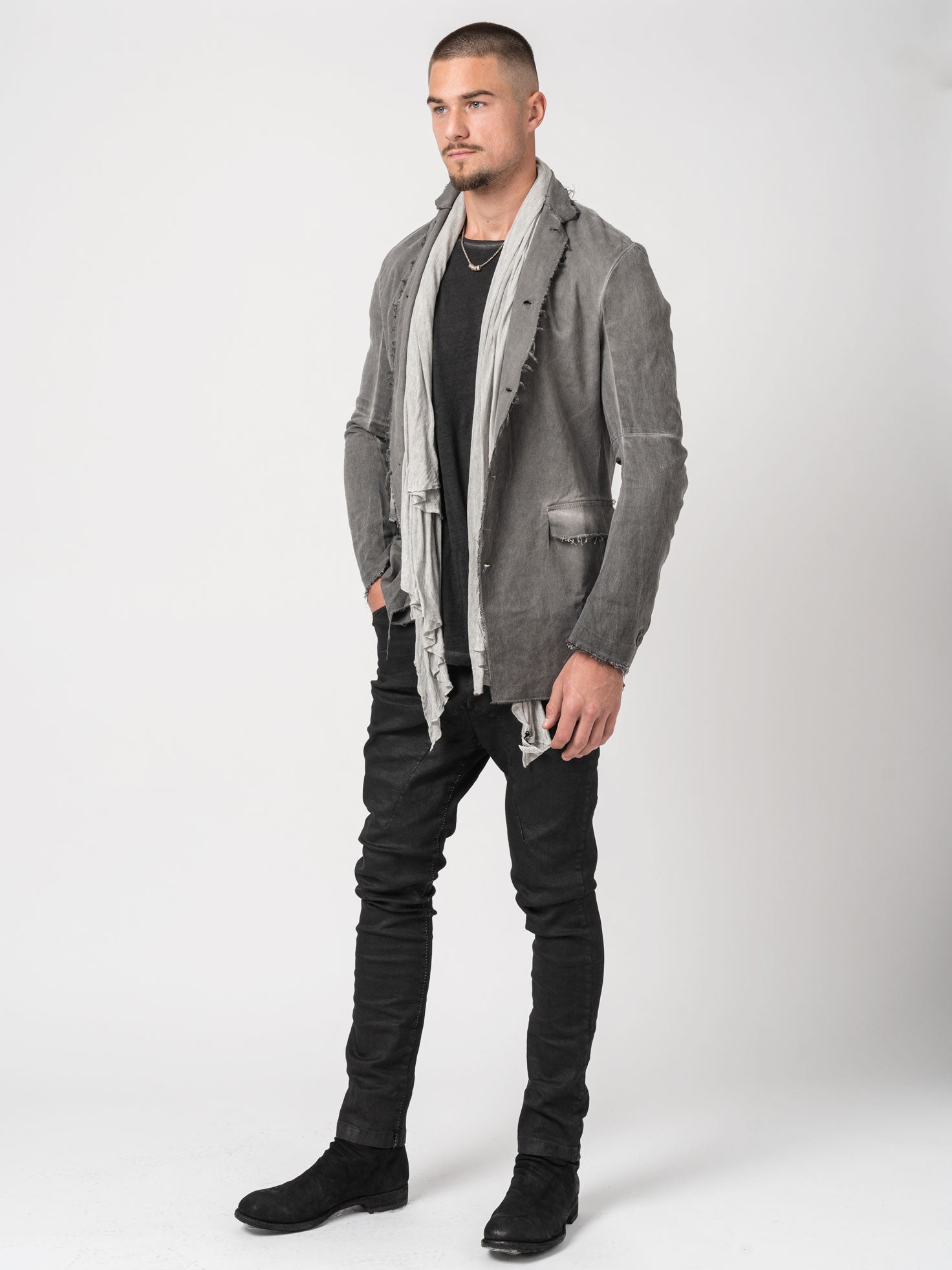 Frayed Edge Cotton Blazer - INN7