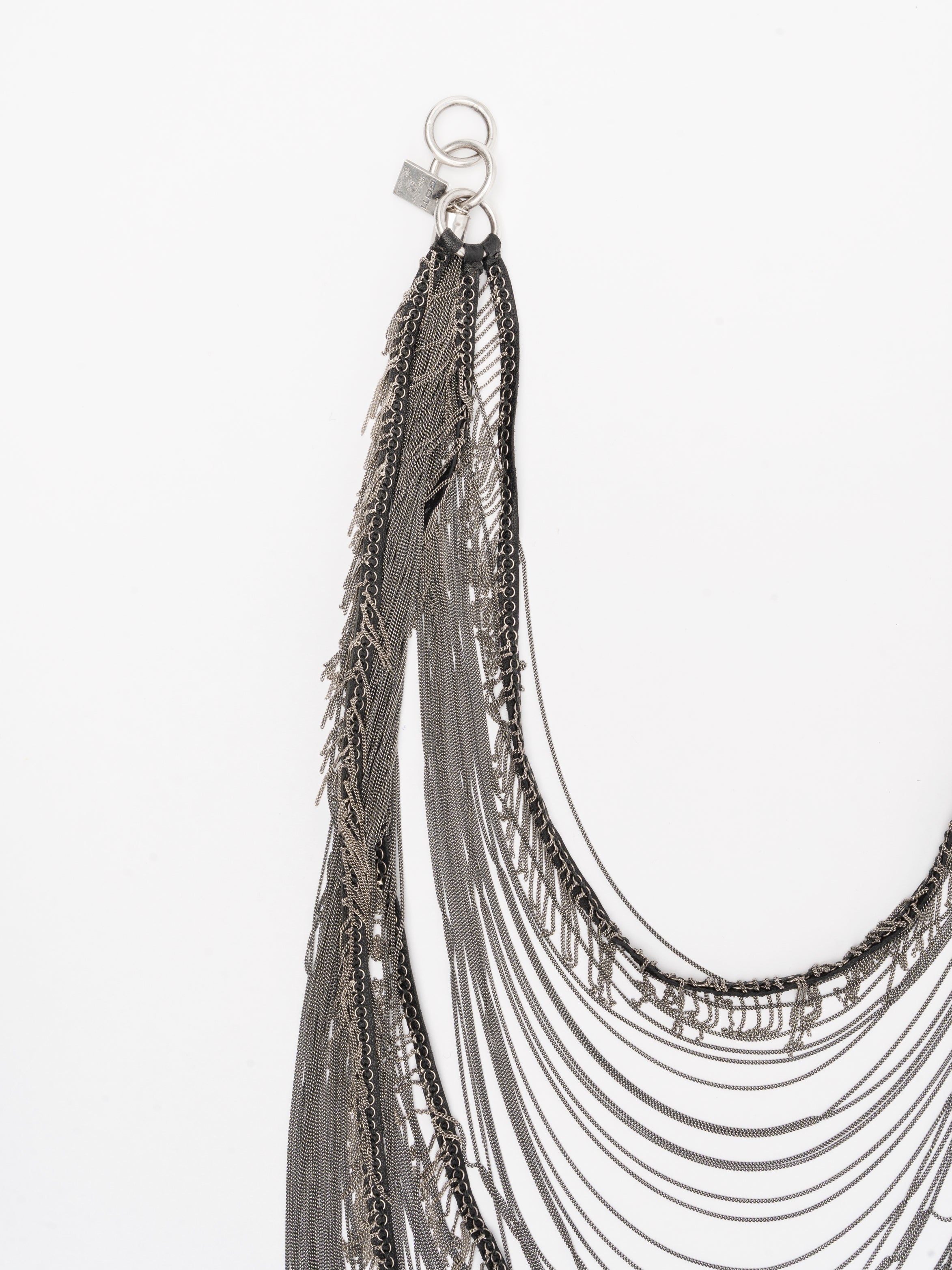 Layered Chain and Leather Necklace