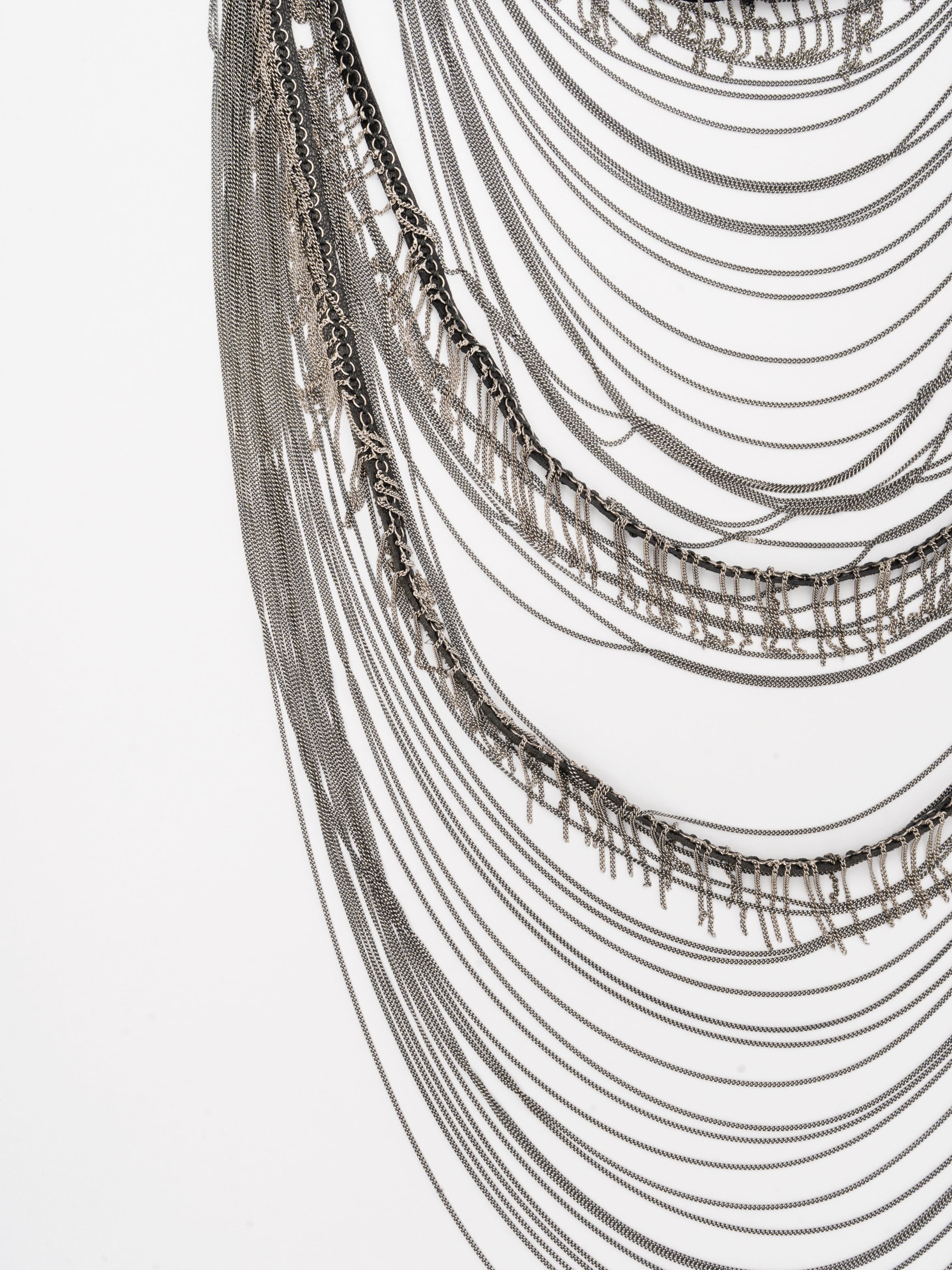 Layered Chain and Leather Necklace