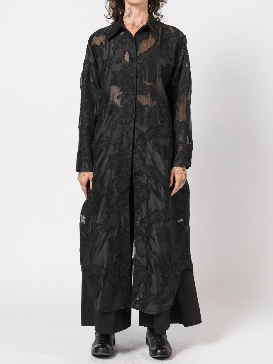Jacquard Patchwork Long Jacket - INN7