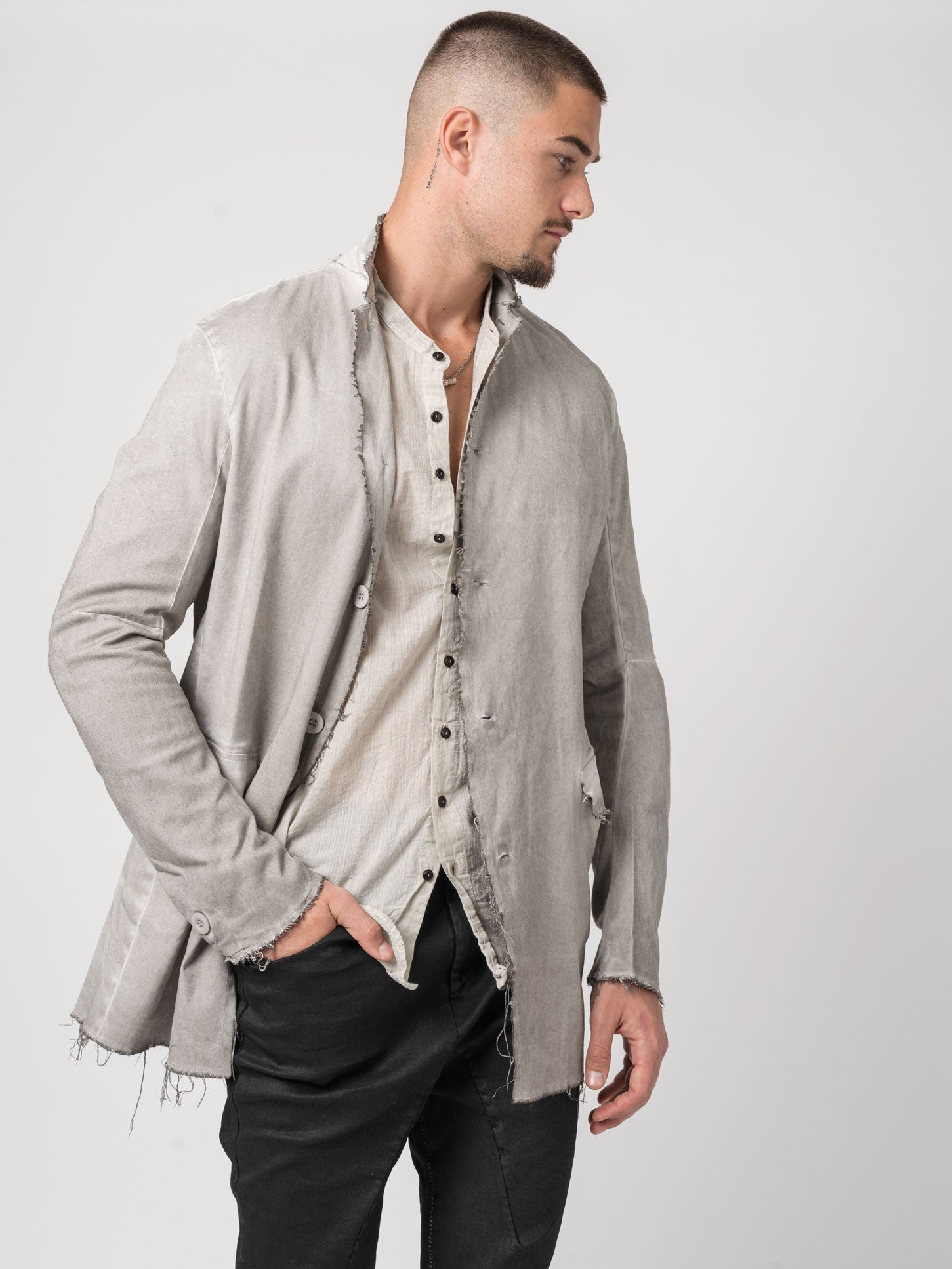 Frayed Edge Cotton Blazer - INN7