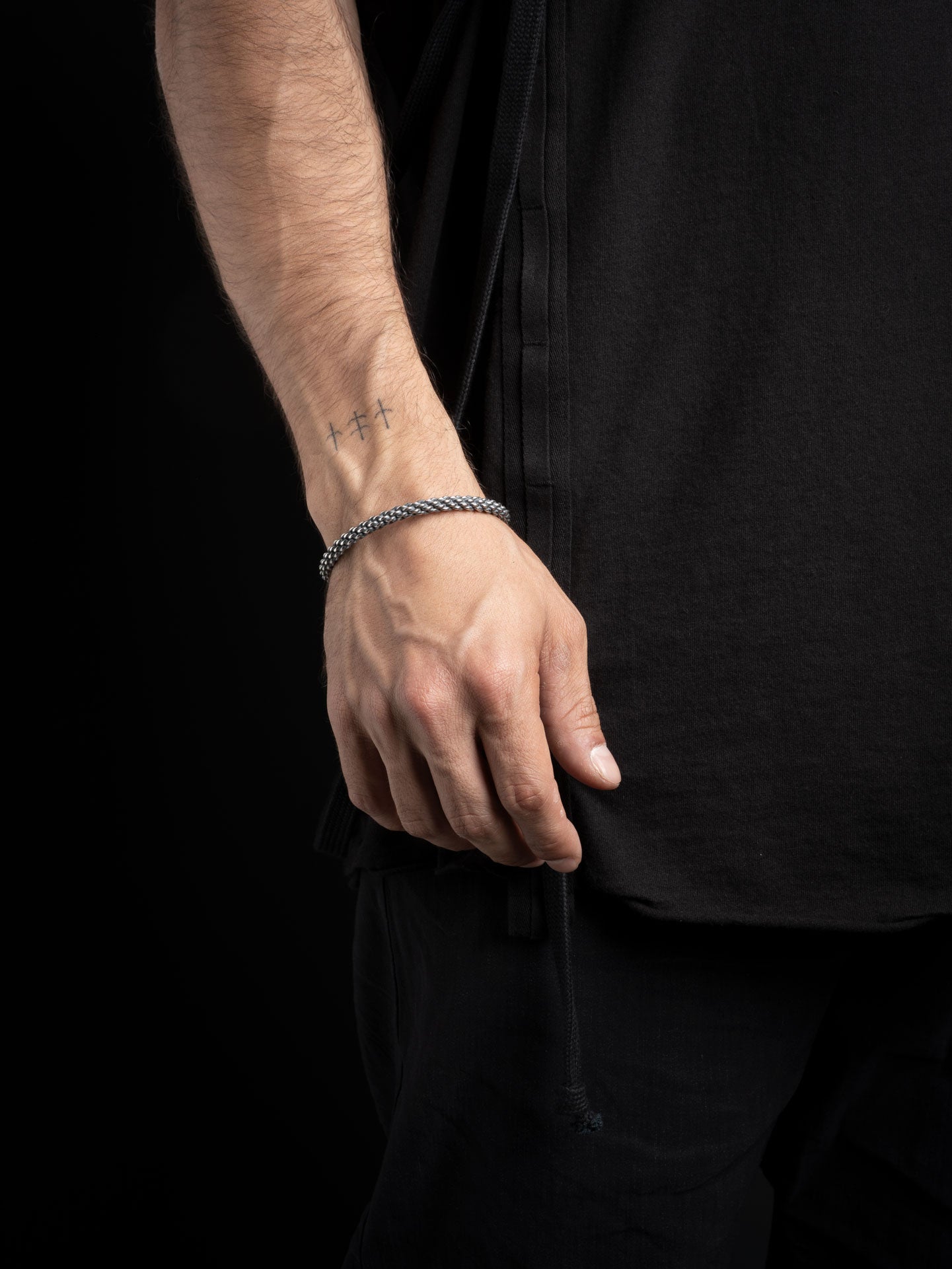 Braided Silver Cuff Bracelet - INN7