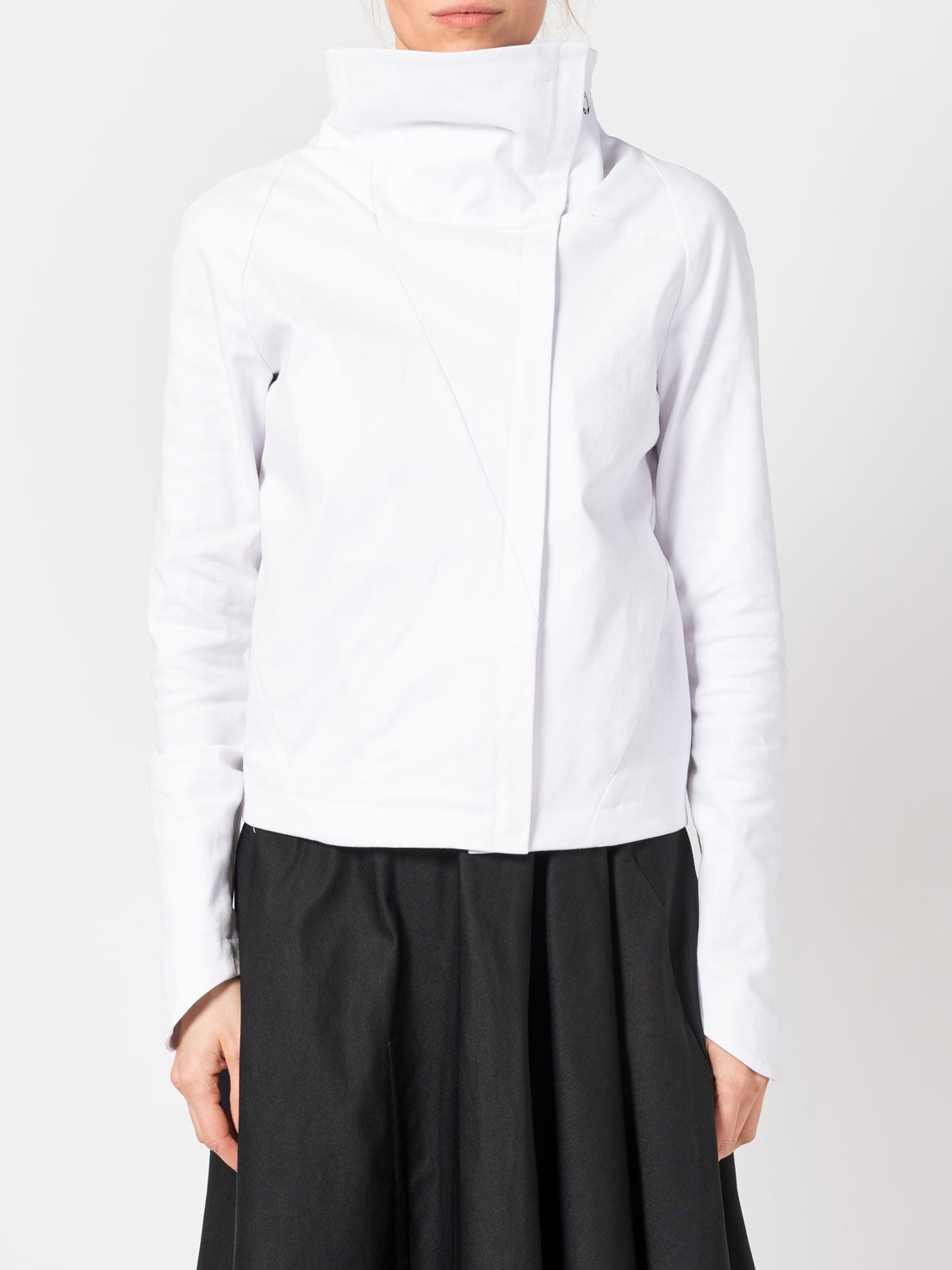High-Neck Asymmetric Paneled Jacket - INN7