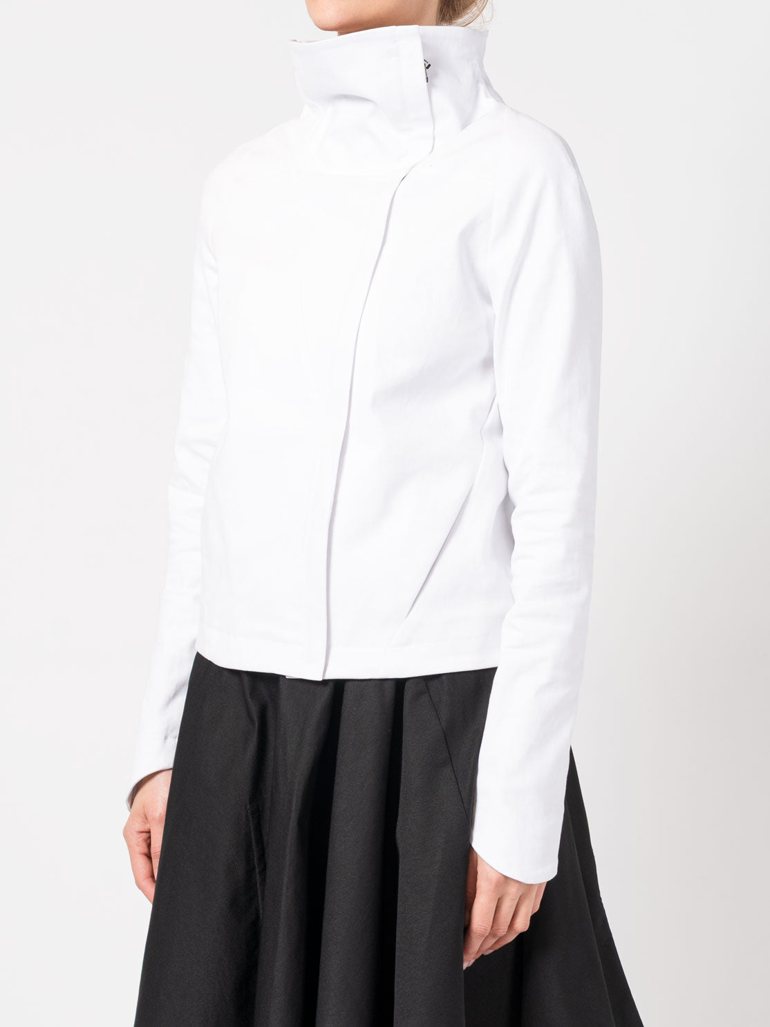 High-Neck Asymmetric Paneled Jacket