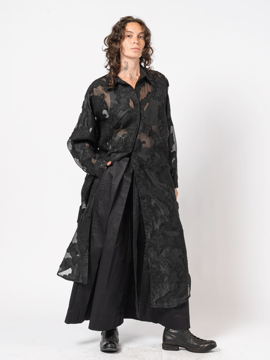 Jacquard Patchwork Long Jacket - INN7
