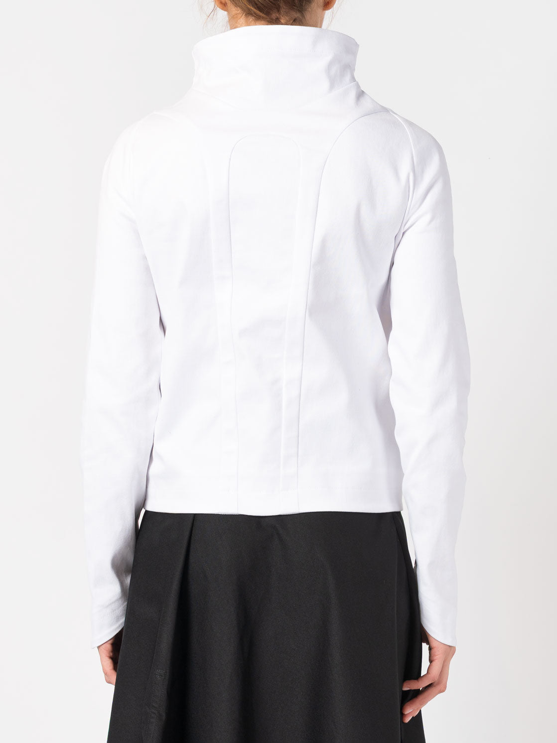 High-Neck Asymmetric Paneled Jacket