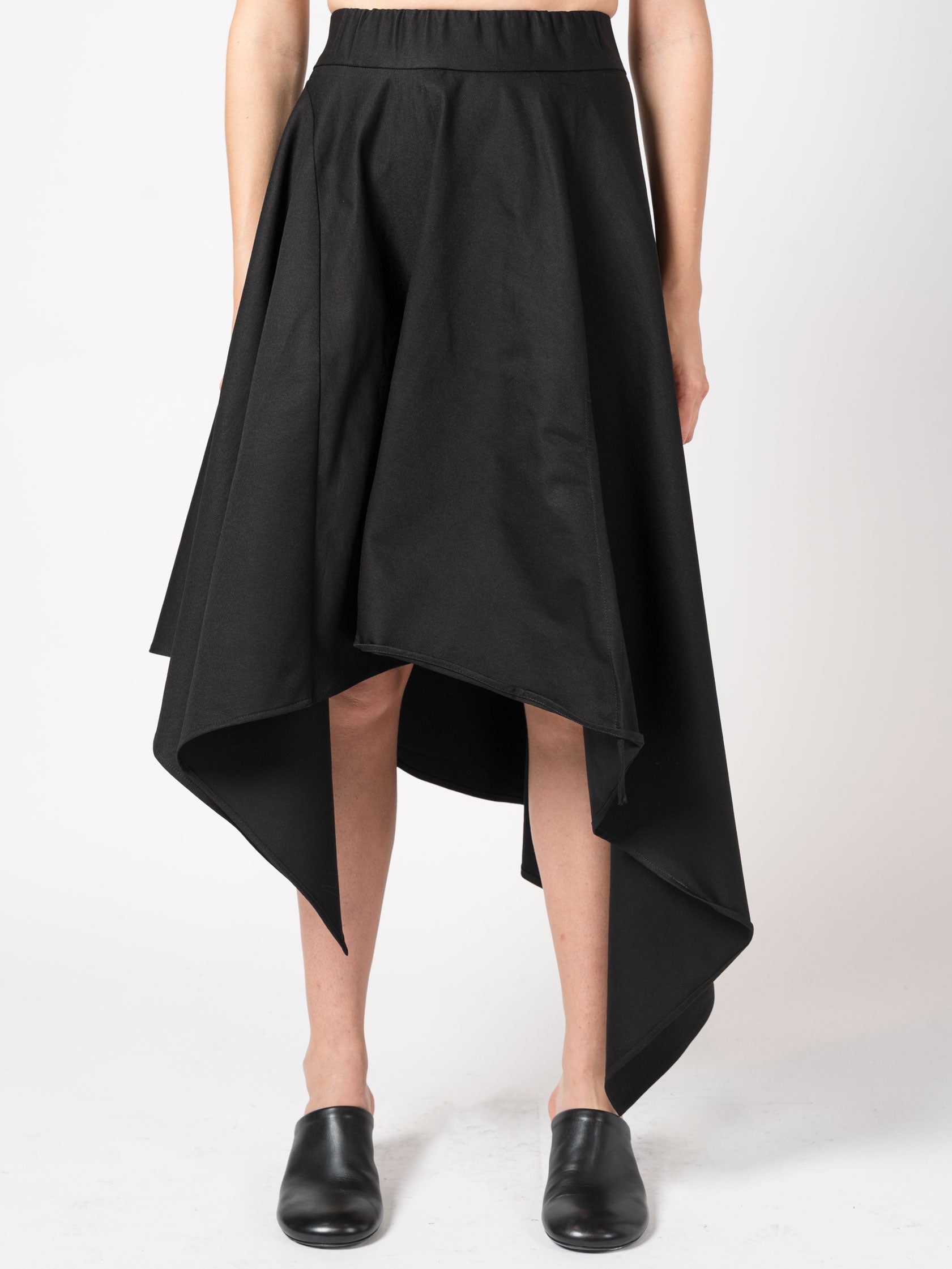 Asymmetric Adjustable Skirt with Elastic Waist - INN7