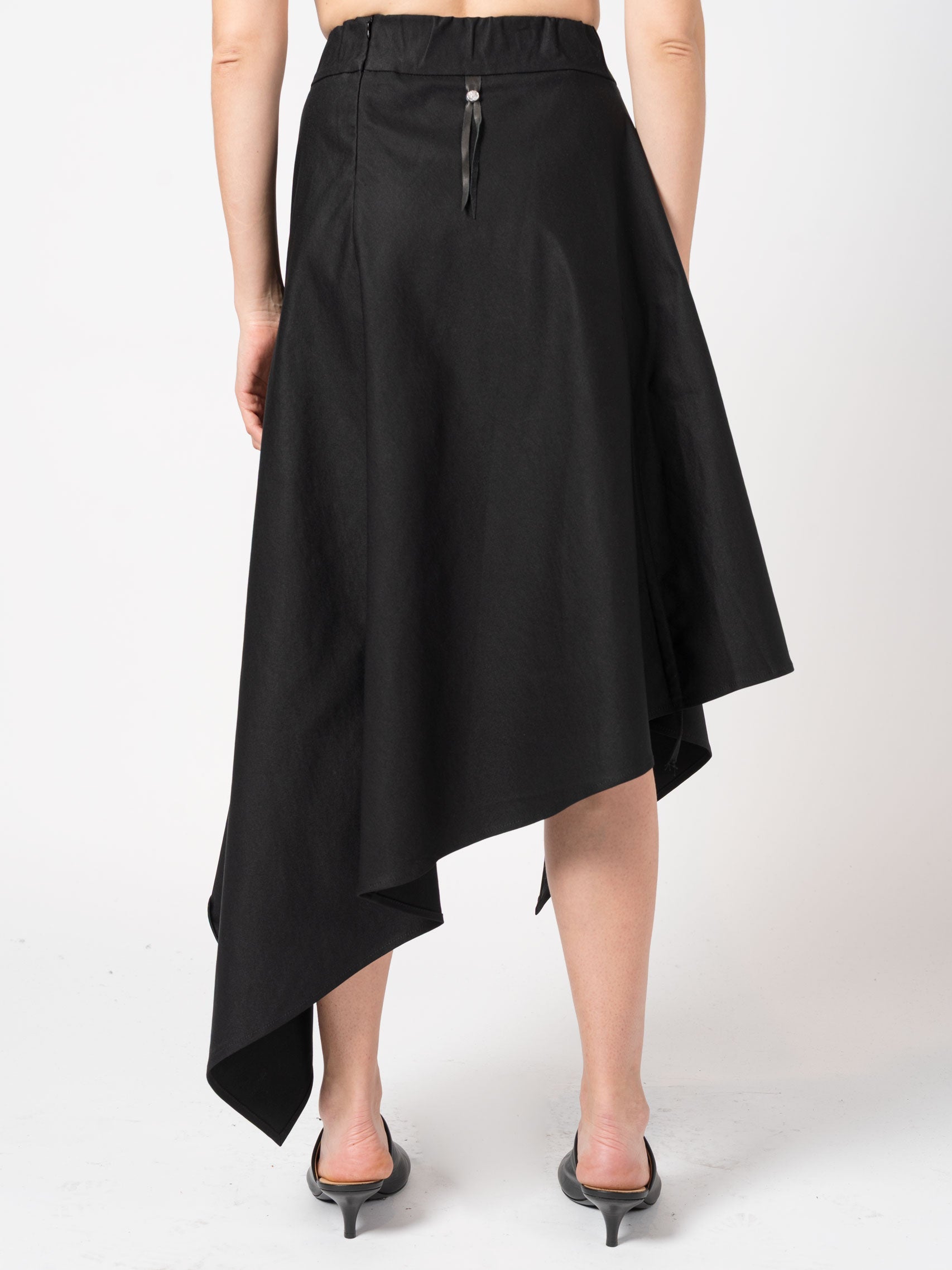 Asymmetric Adjustable Skirt with Elastic Waist - INN7