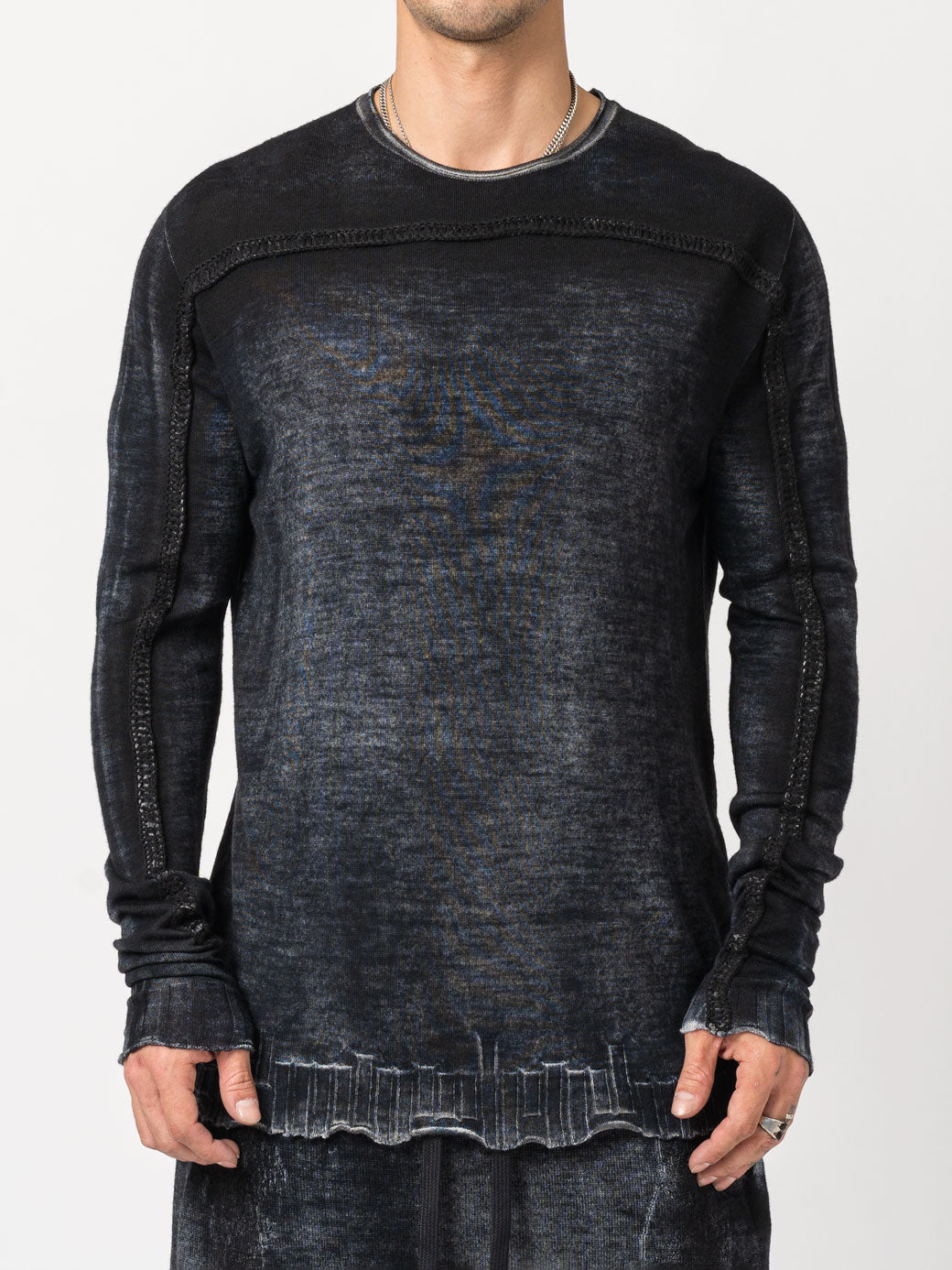 Front Embroidery Wool Sweater - INN7