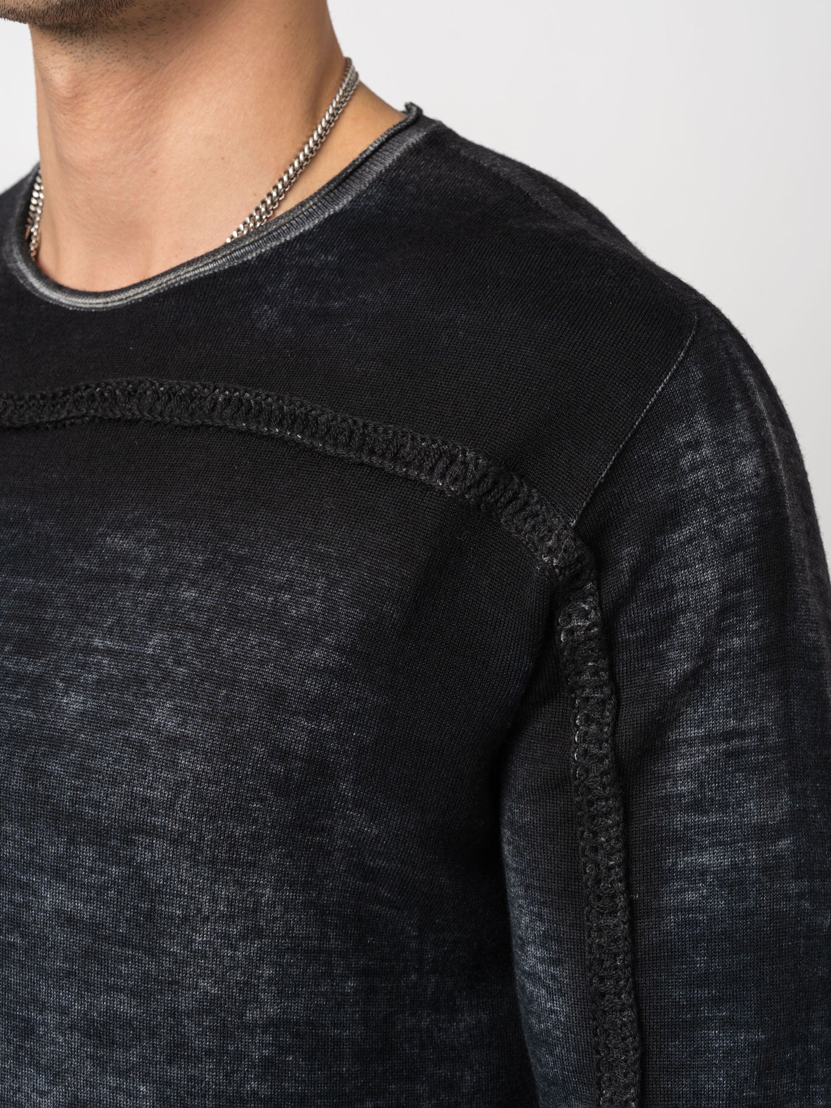 Front Embroidery Wool Sweater - INN7