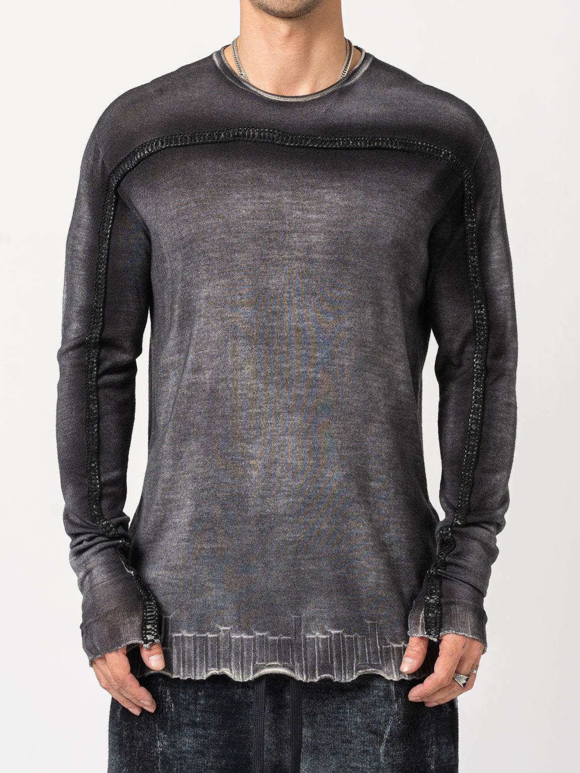 Thin Wool Embroidered Sweater - INN7