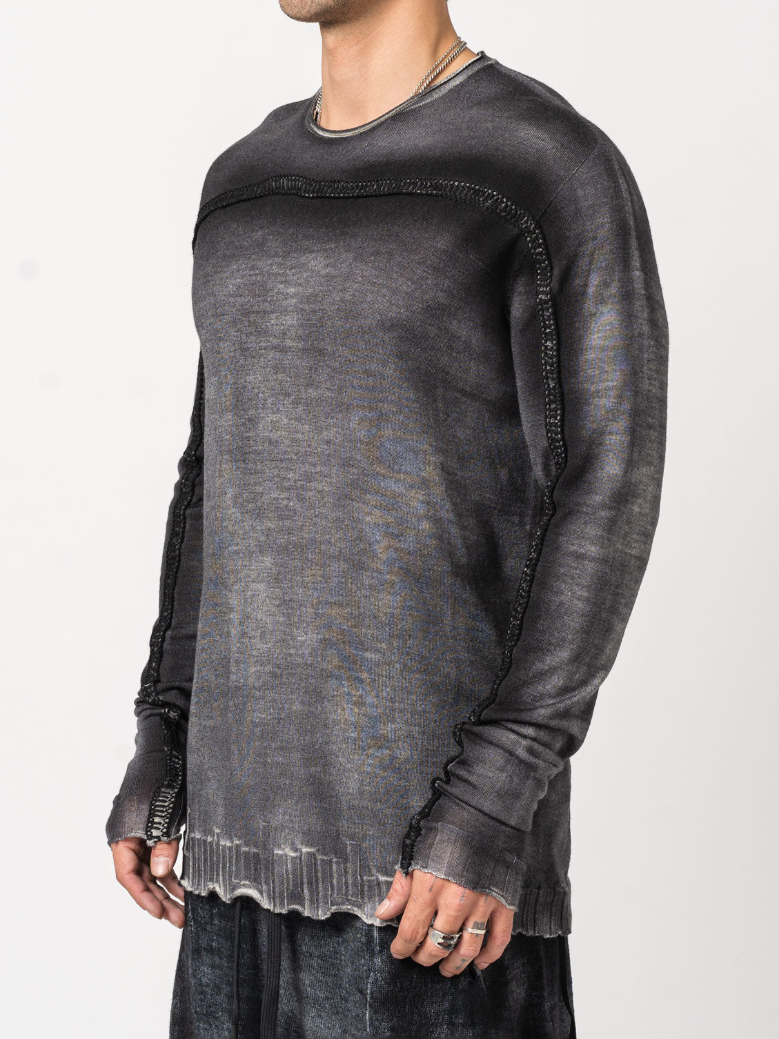 Thin Wool Embroidered Sweater - INN7