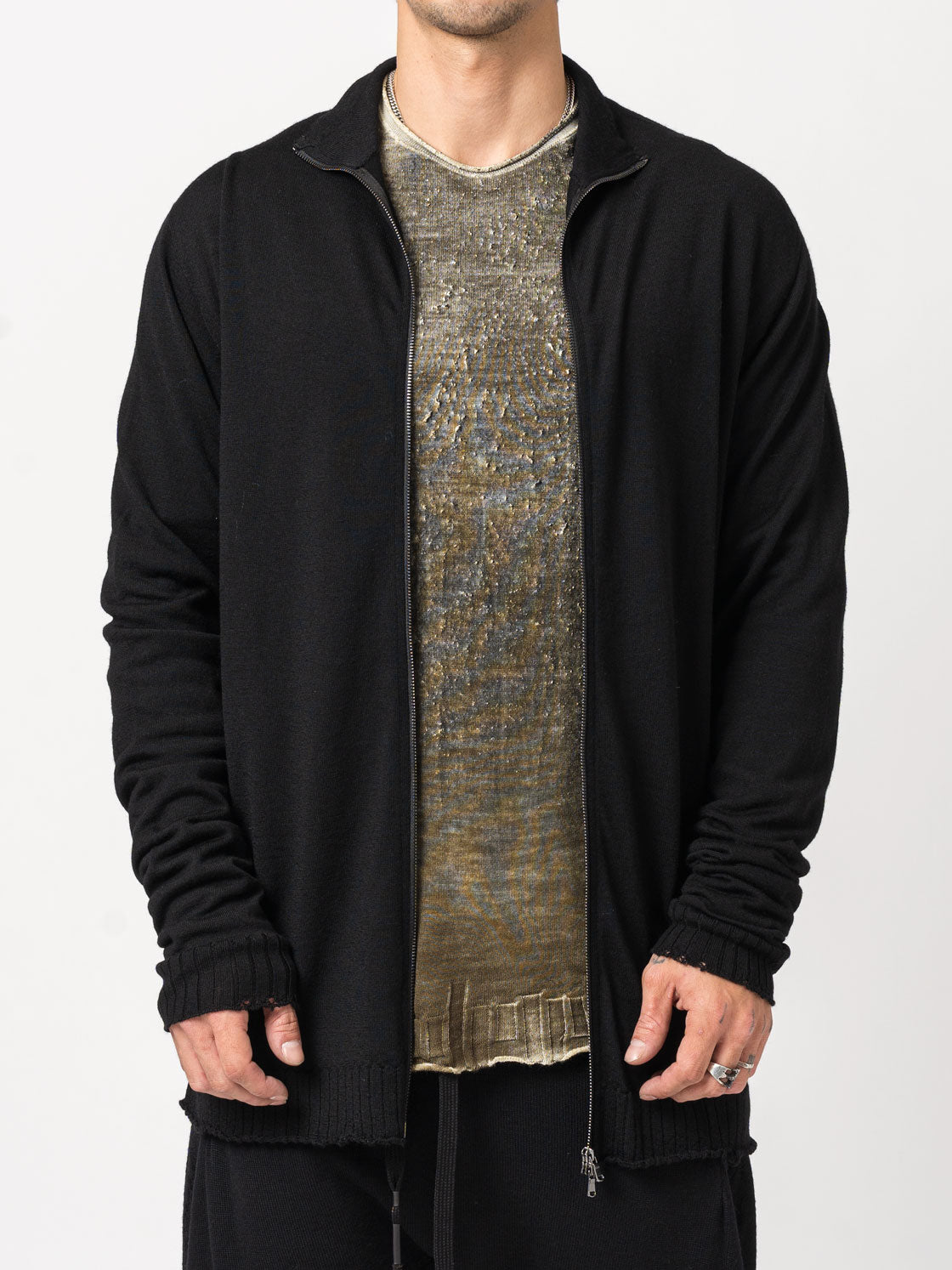 Thin Wool Zip-Up Sweater - INN7