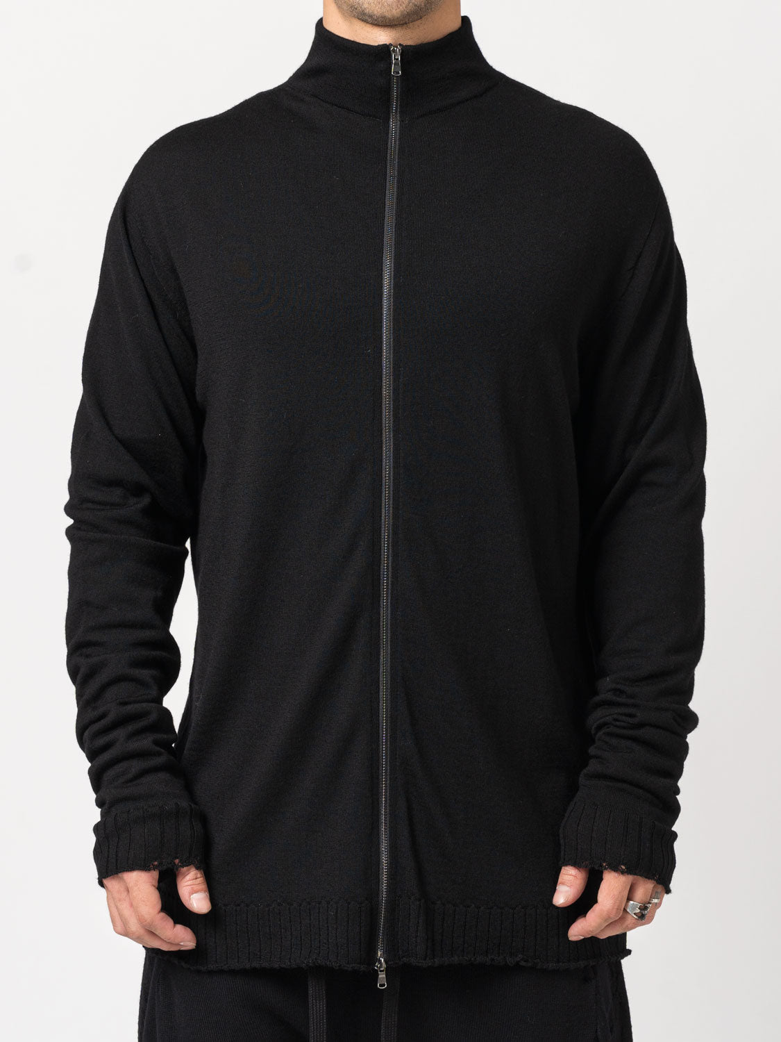 Thin Wool Zip-Up Sweater - INN7