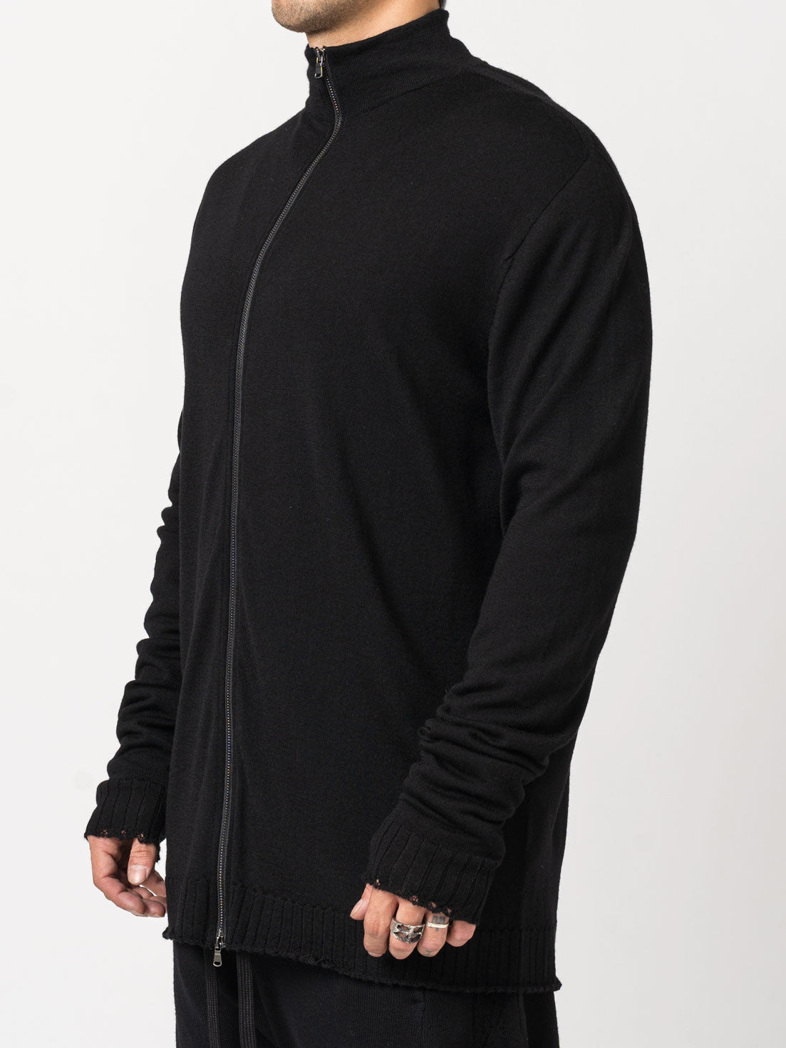 Thin Wool Zip-Up Sweater - INN7