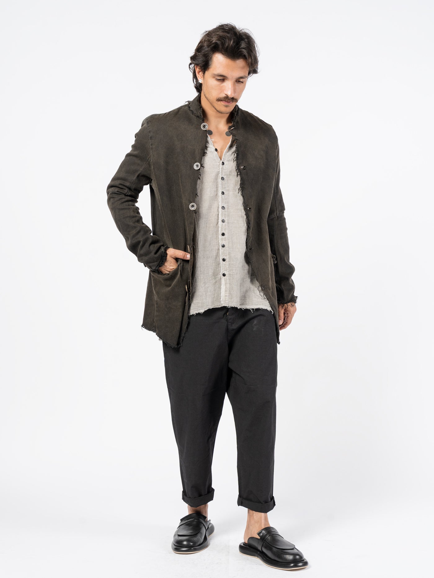 Frayed Edge Cotton Blazer - INN7