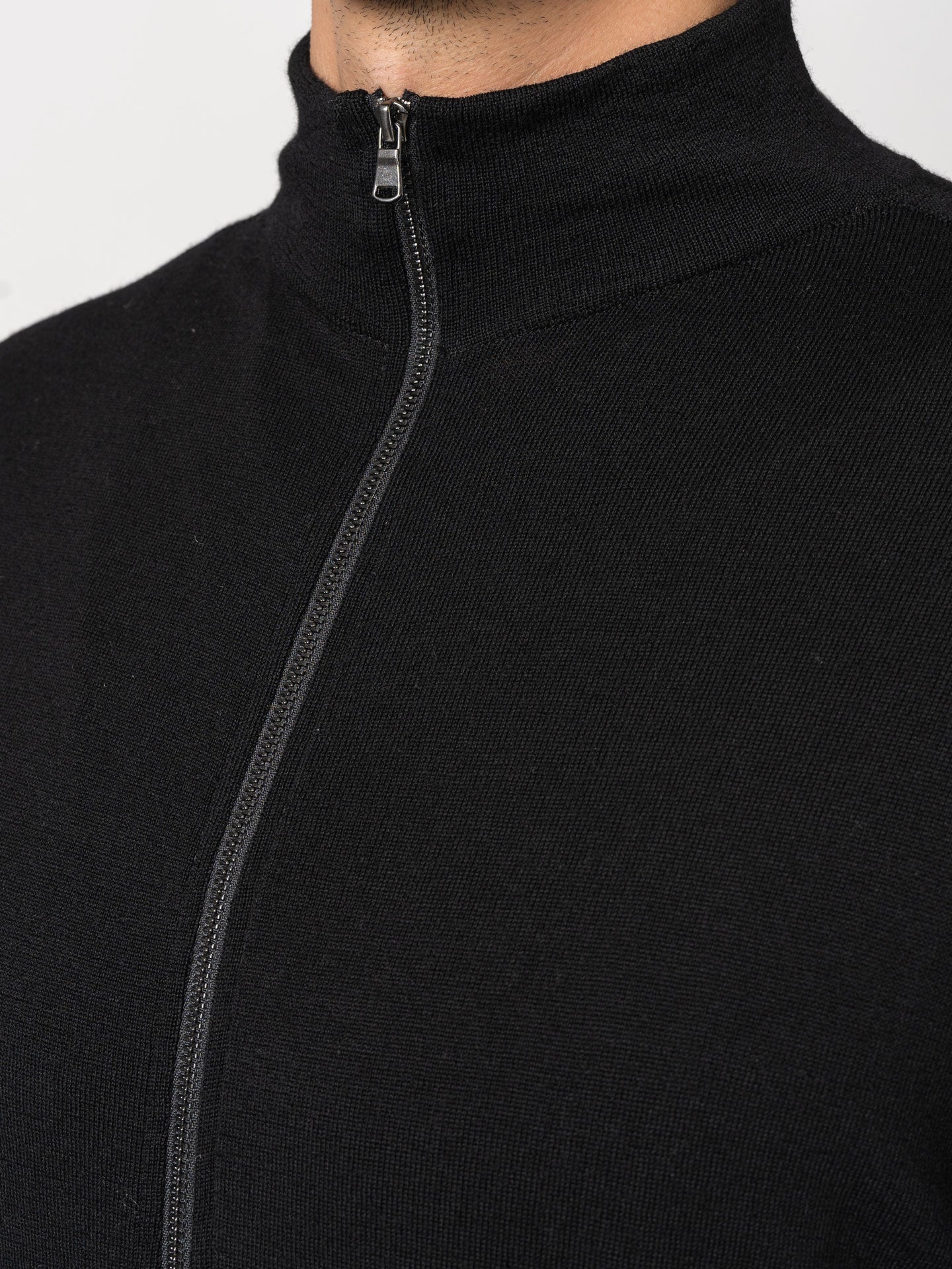 Thin Wool Zip-Up Sweater - INN7