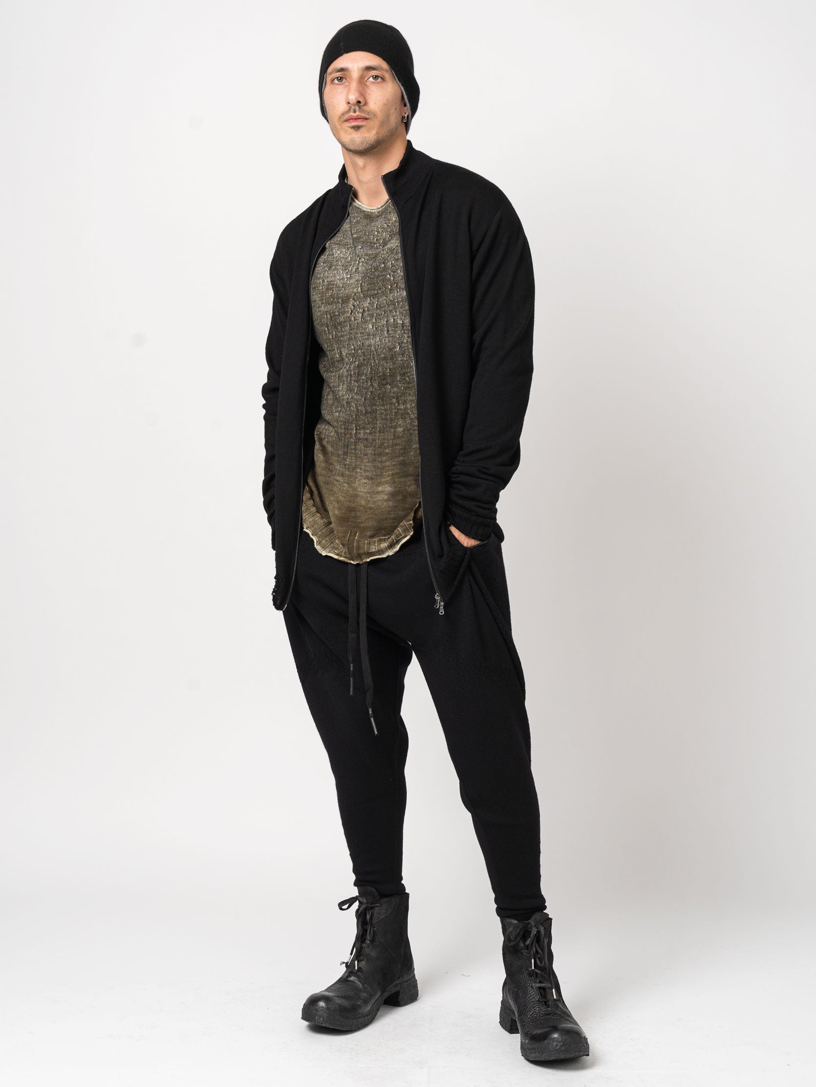 Thin Wool Zip-Up Sweater - INN7