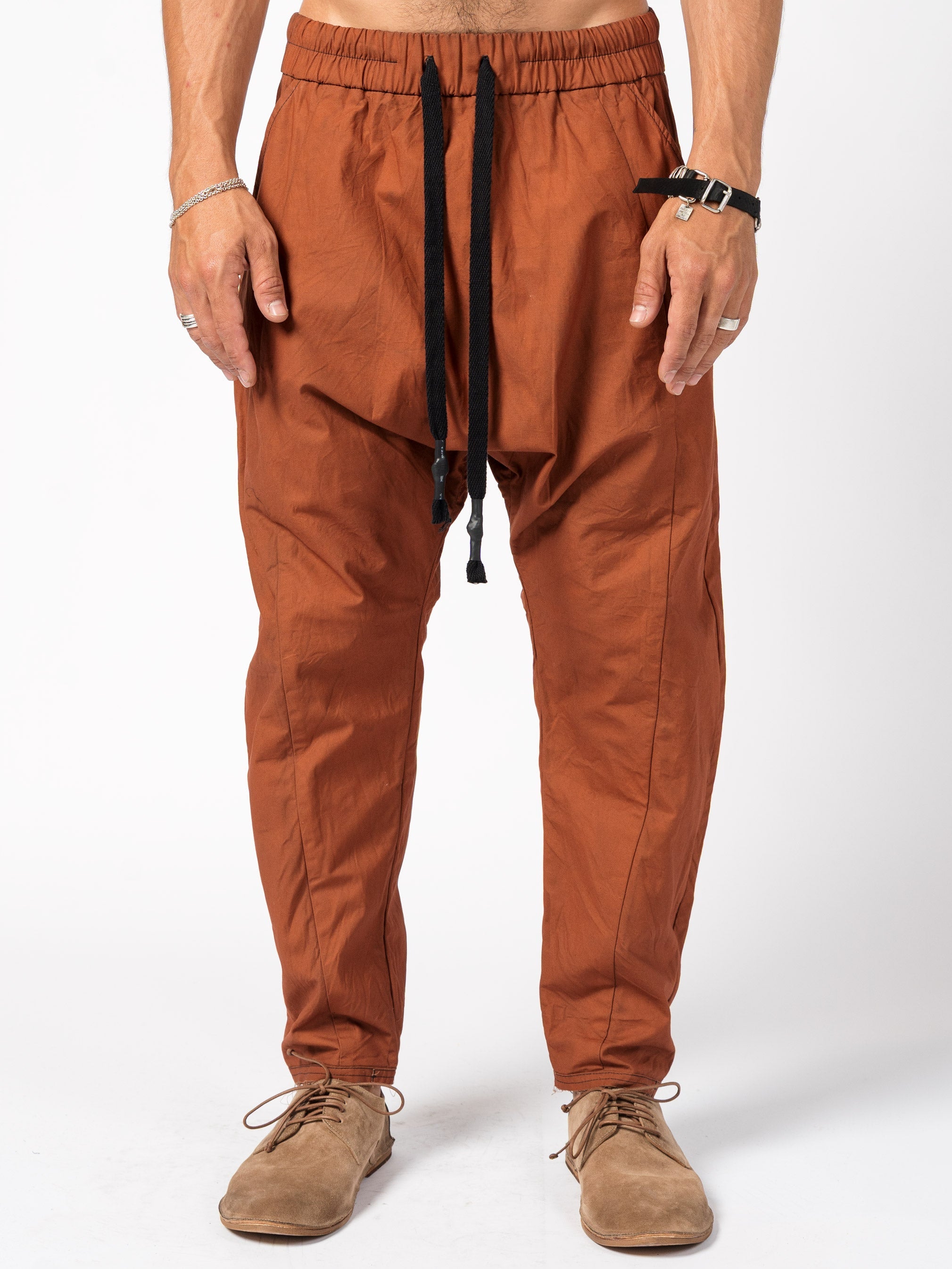 Drop-Crotch Cotton Pants - INN7