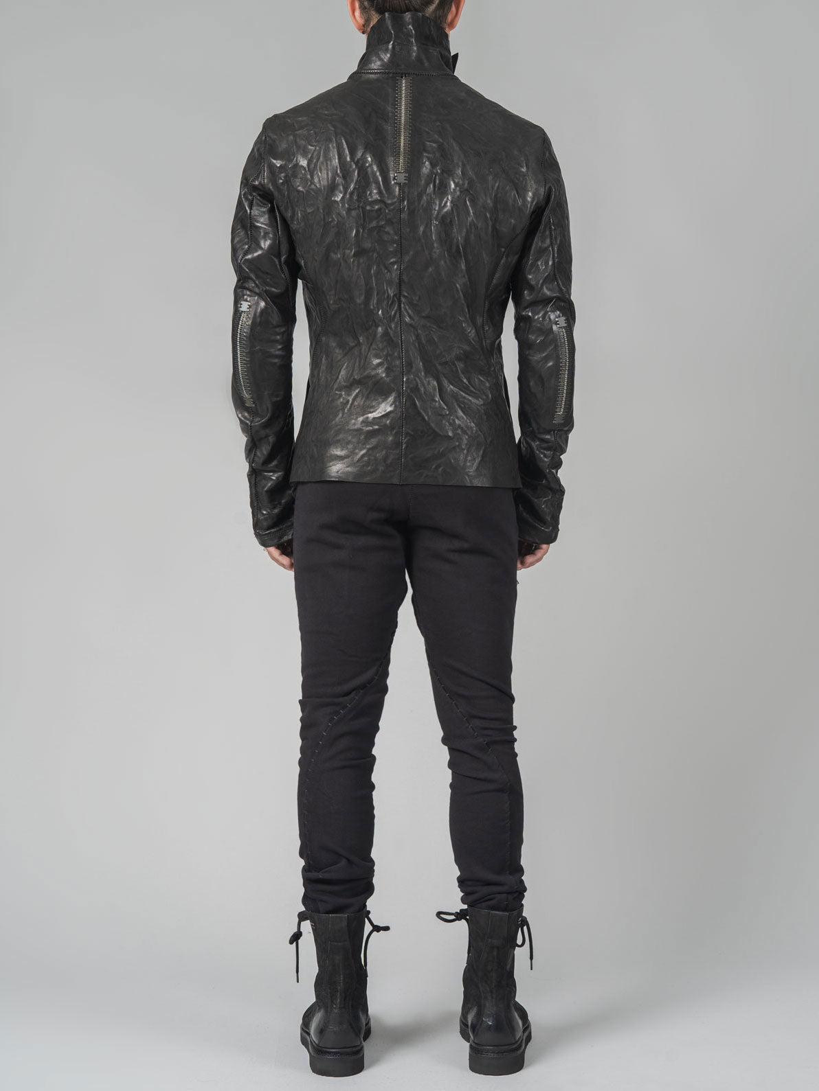 Leather High-Neck Jacket