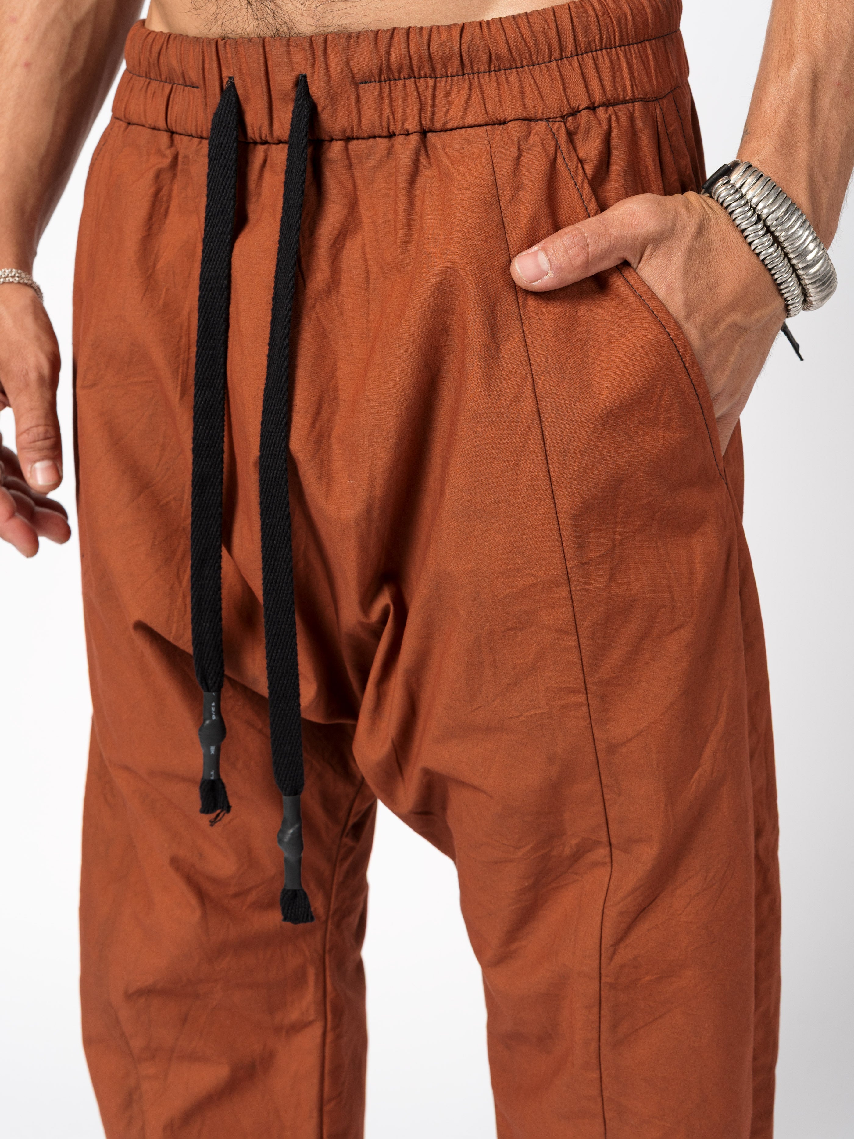 Drop-Crotch Cotton Pants - INN7