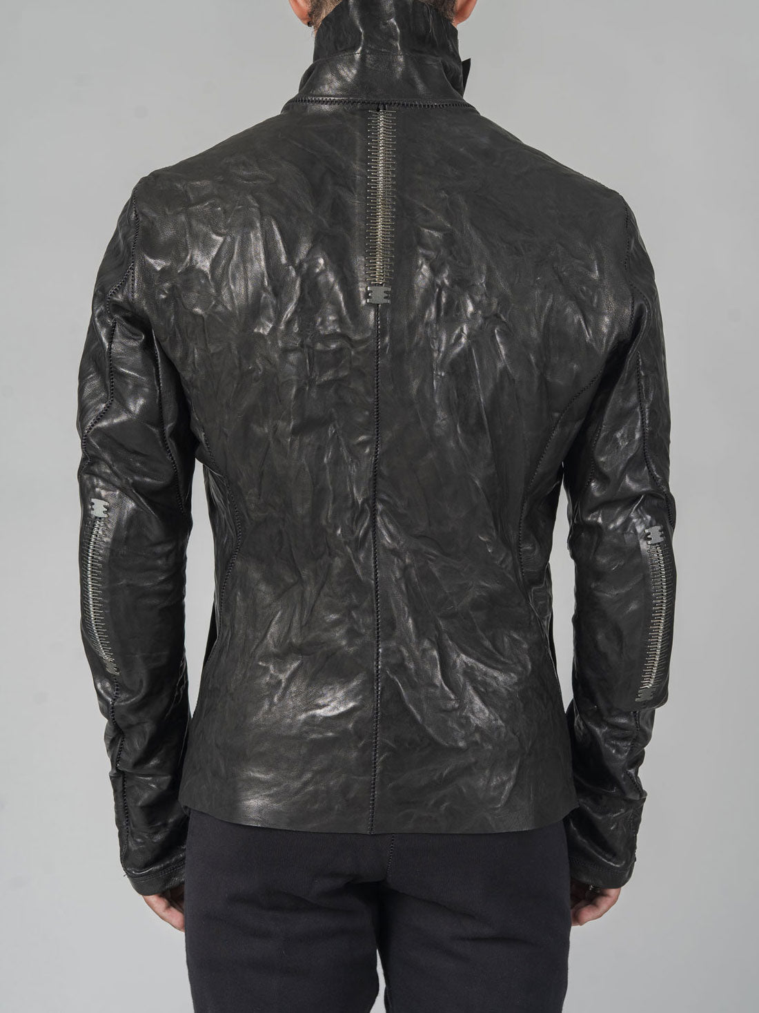 Leather High-Neck Jacket