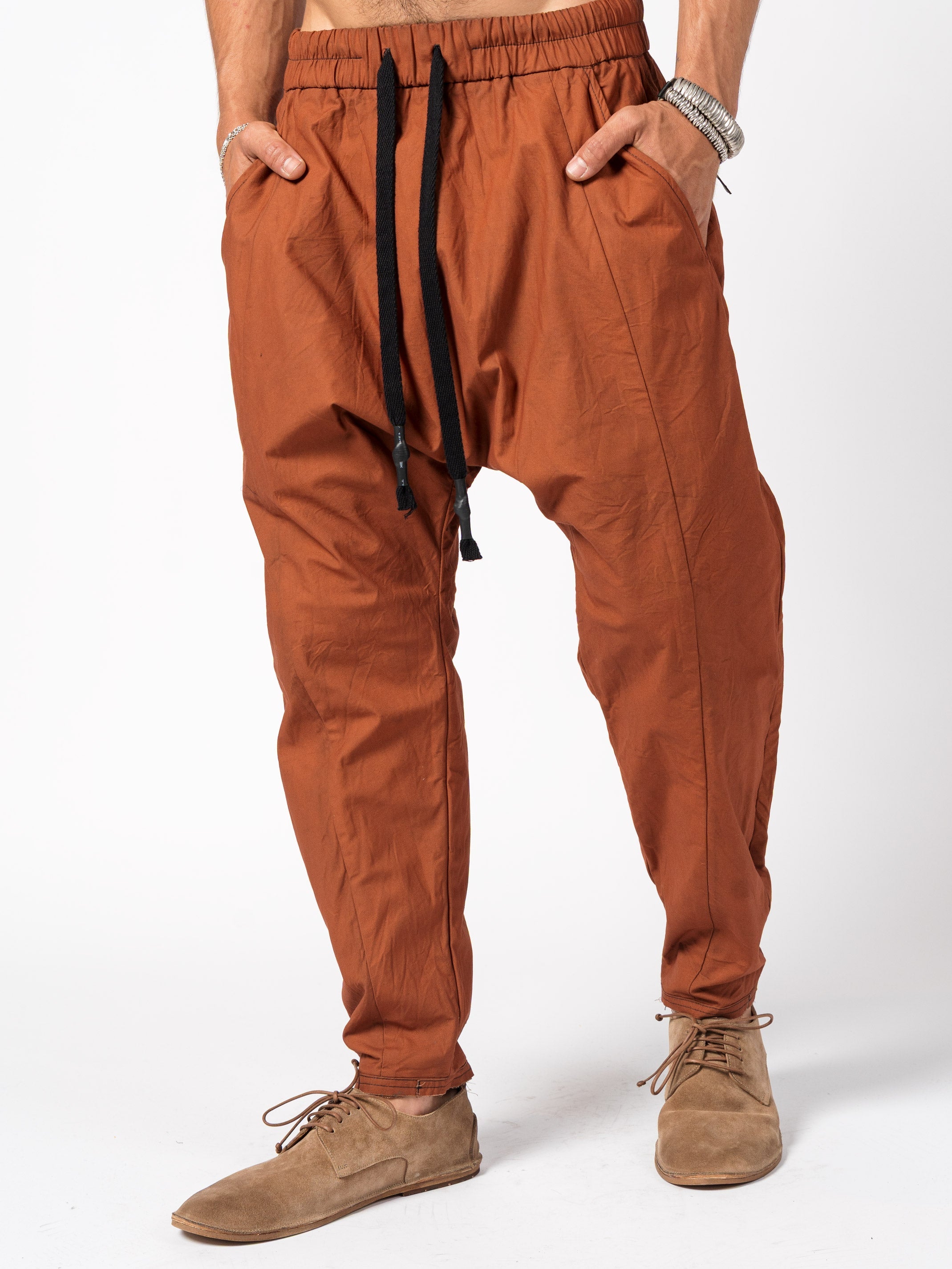 Drop-Crotch Cotton Pants - INN7