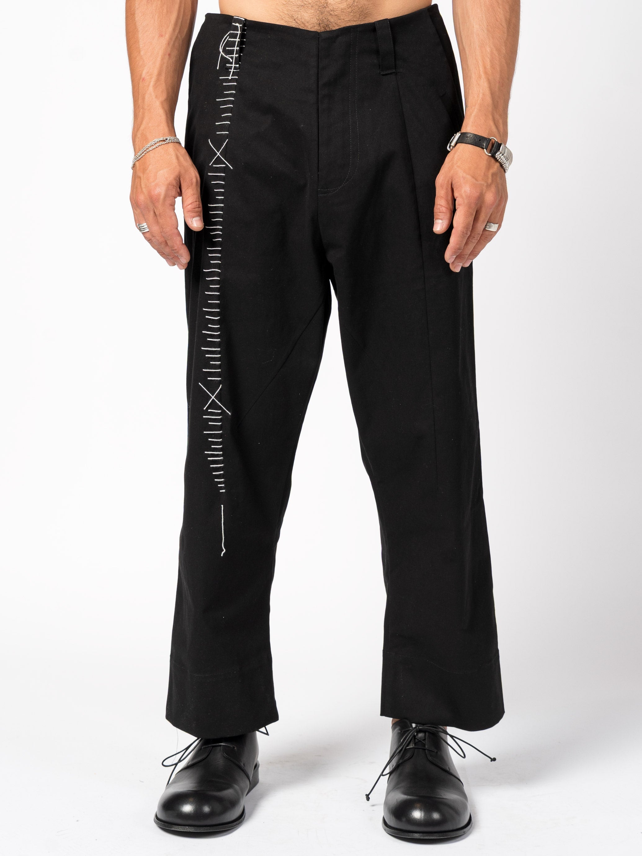 Trousers with Hand-Stitched Detailing - INN7
