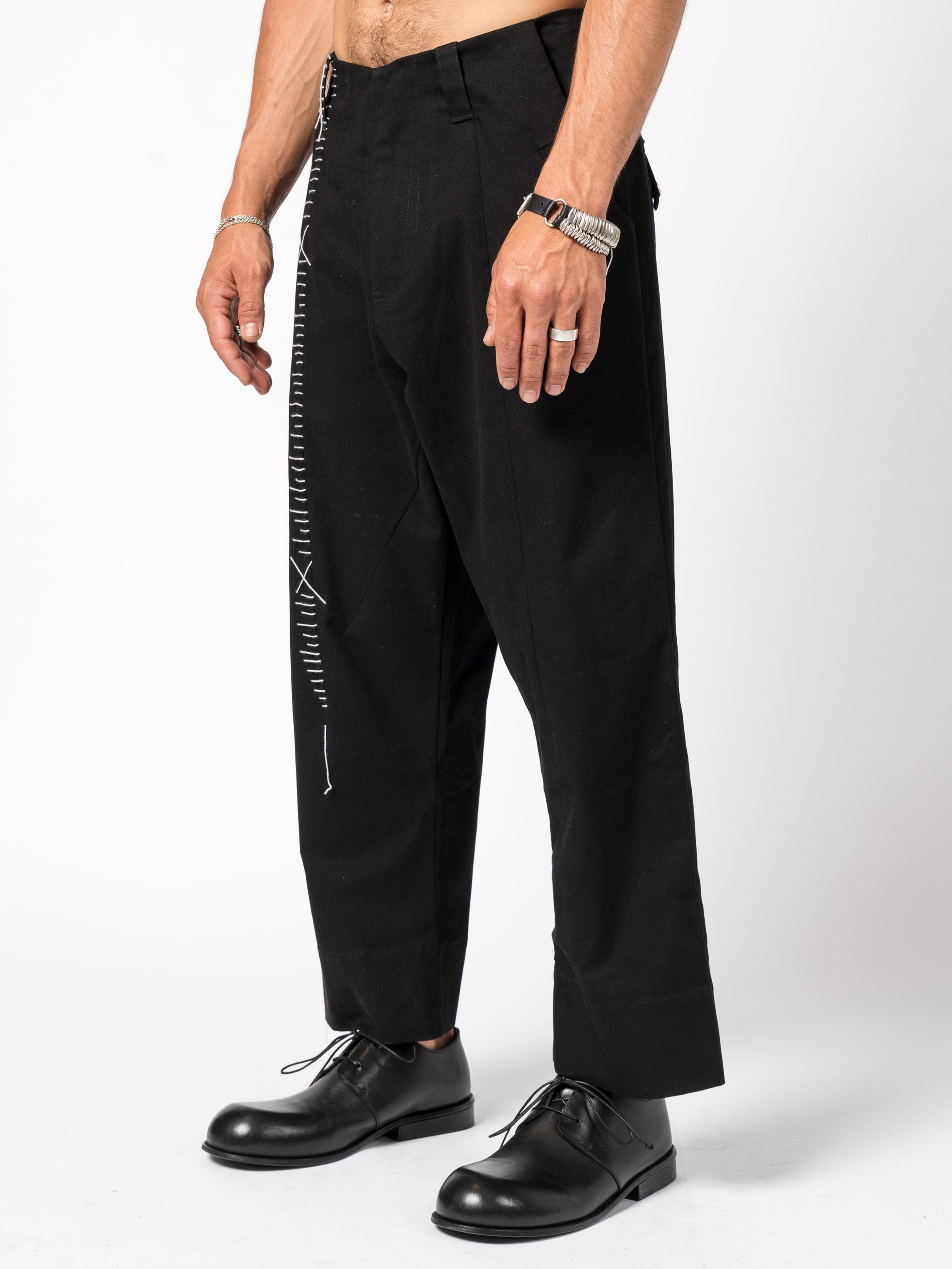 Trousers with Hand-Stitched Detailing - INN7