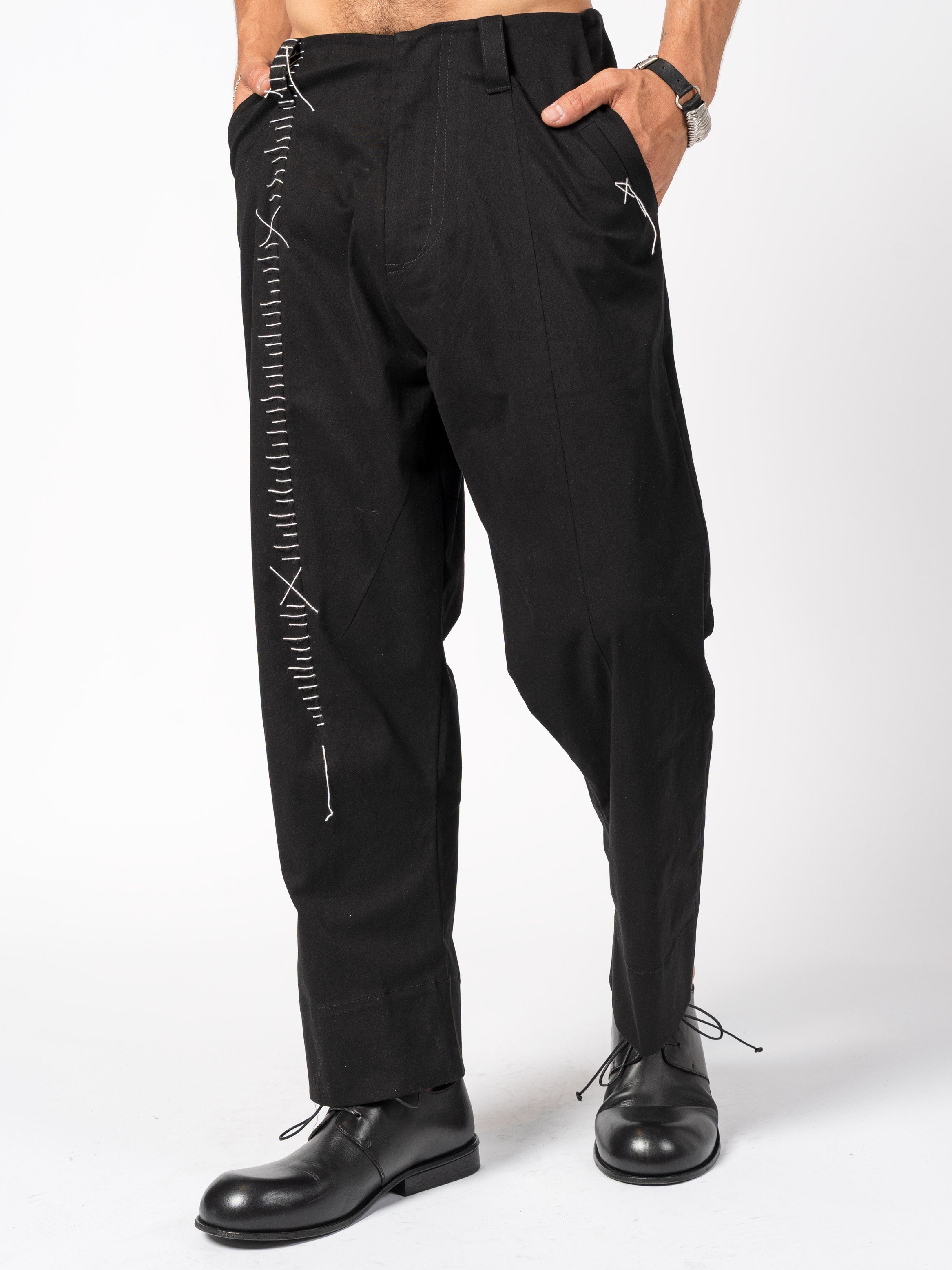 Trousers with Hand-Stitched Detailing - INN7