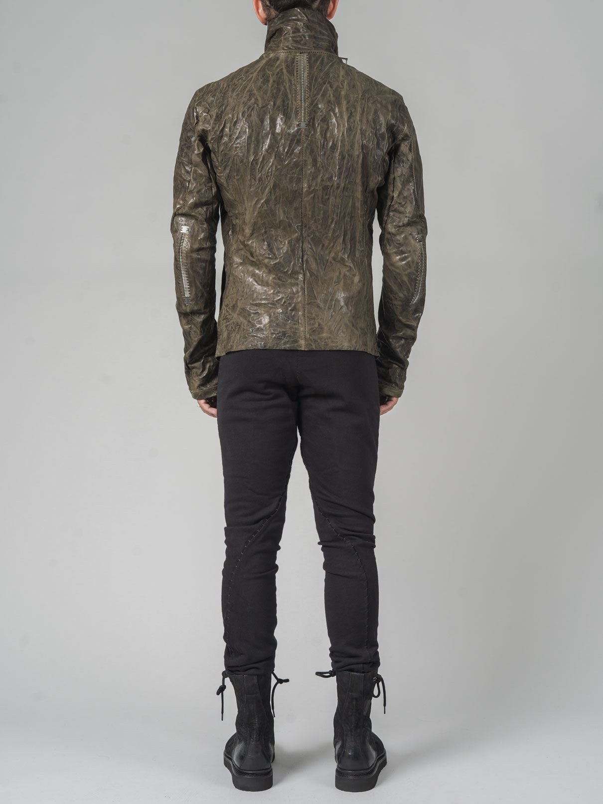 Leather High-Neck Jacket