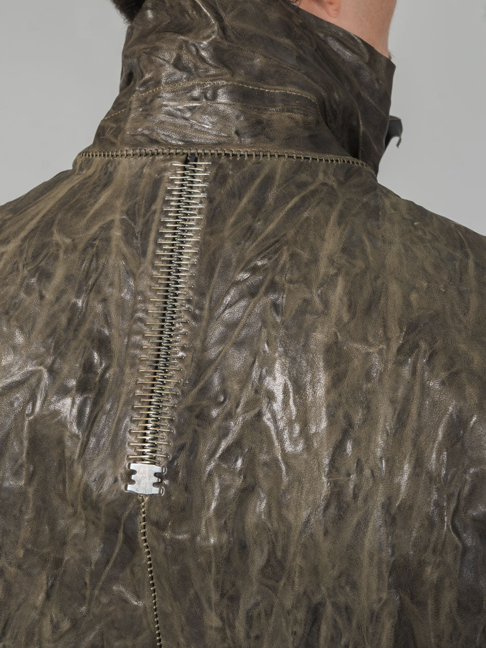 Leather High-Neck Jacket