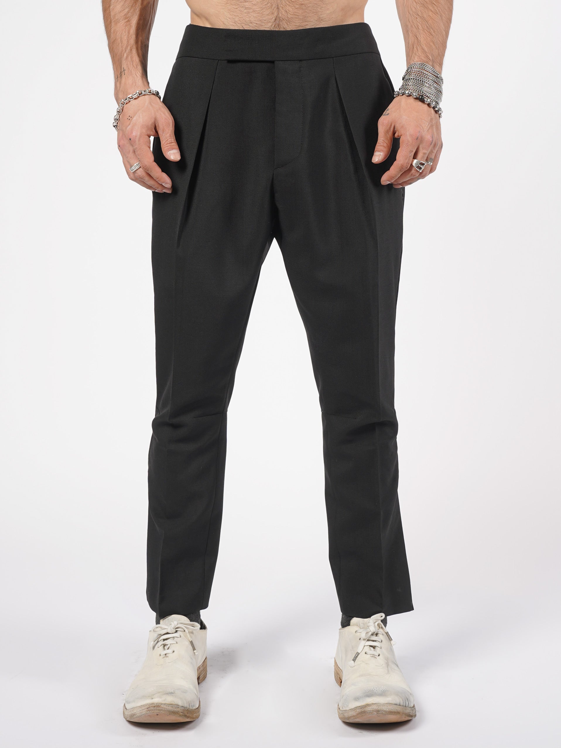 Pleated Wool-Mohair Trousers - INN7