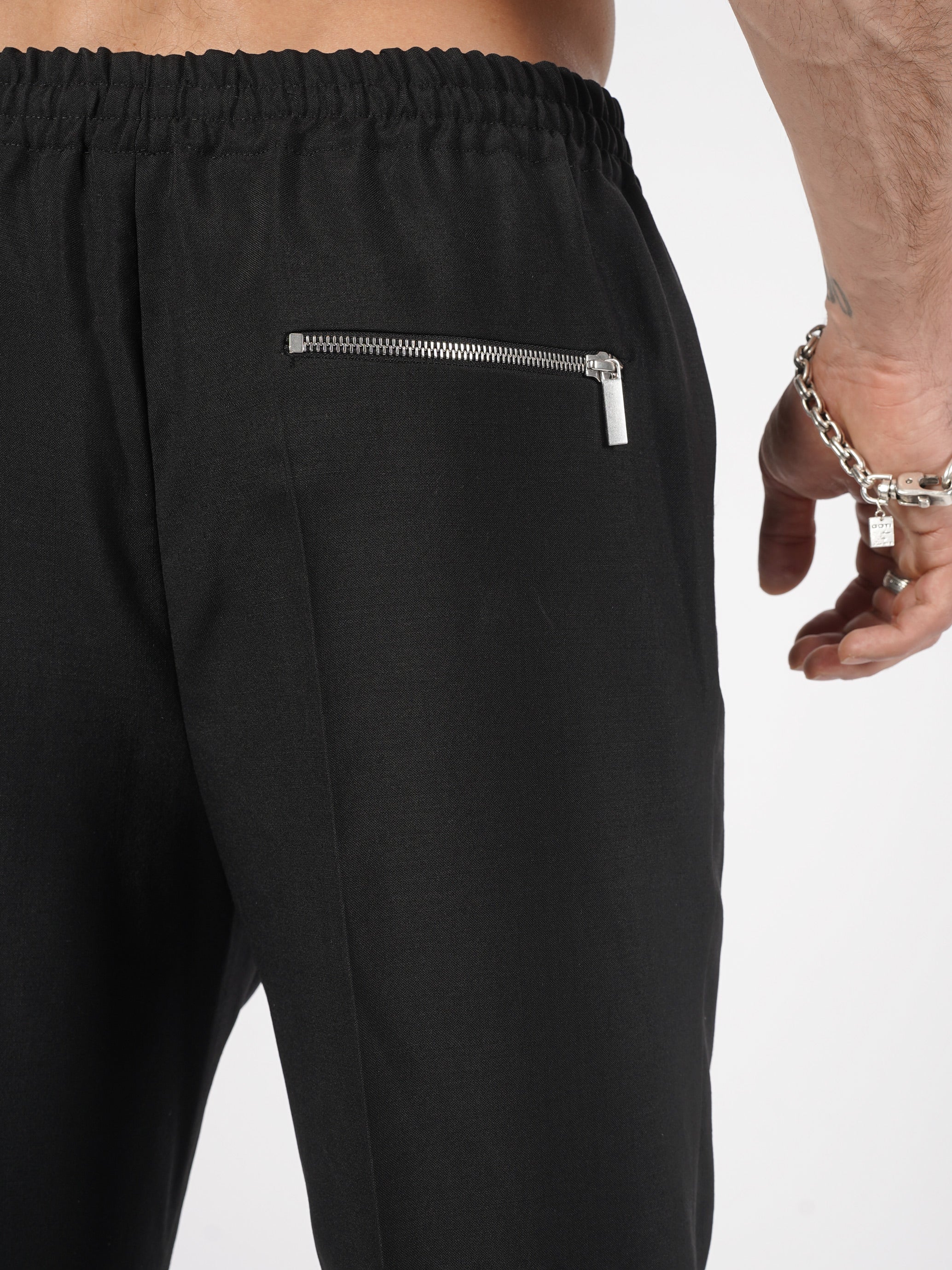 Elastic Waist Wool-Mohair Trousers - INN7