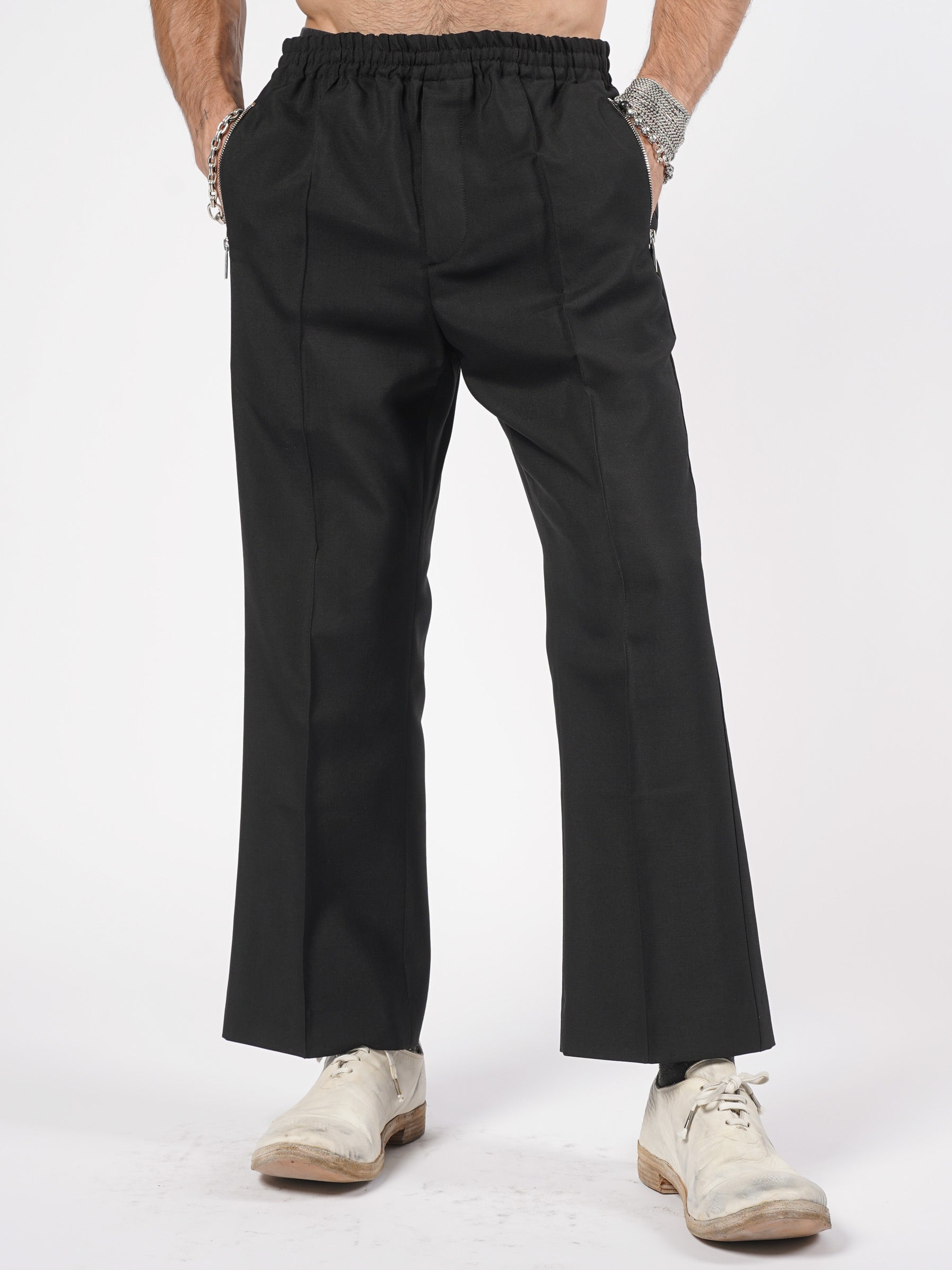 Elastic Waist Wool-Mohair Trousers - INN7