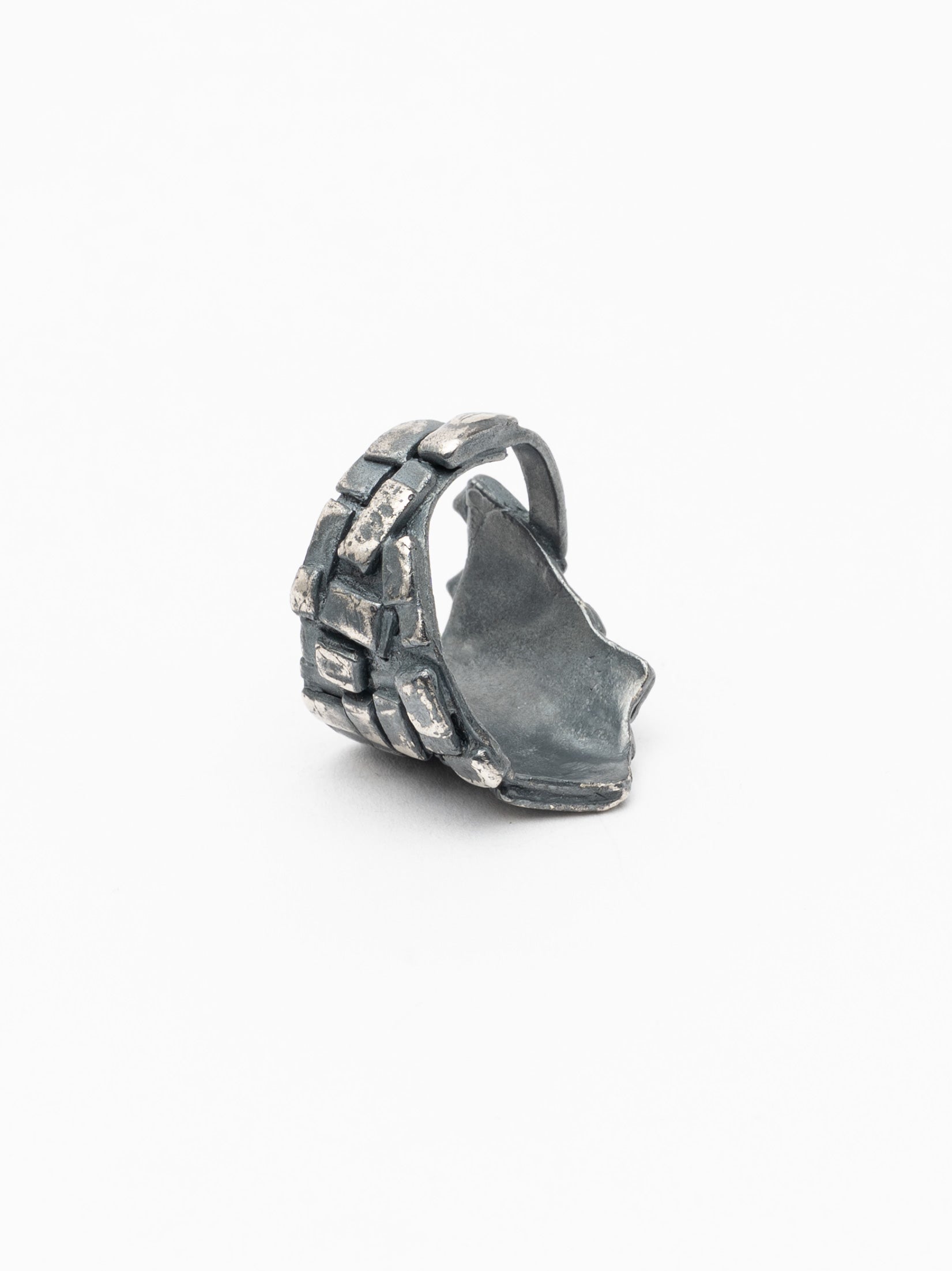 Silver Fragmented Texture Ring - INN7
