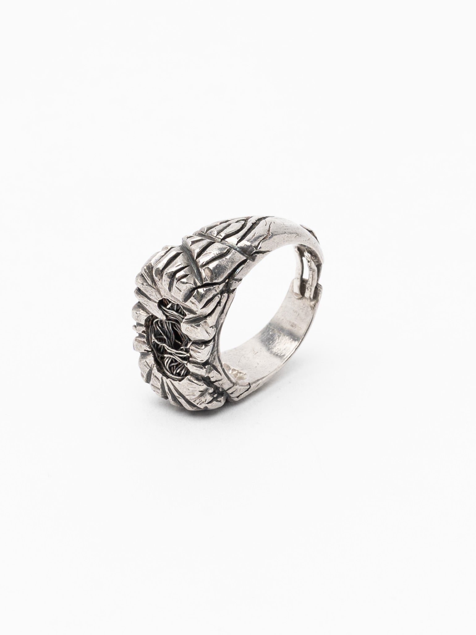 Silver Wrap Ring with Wire Detail - INN7