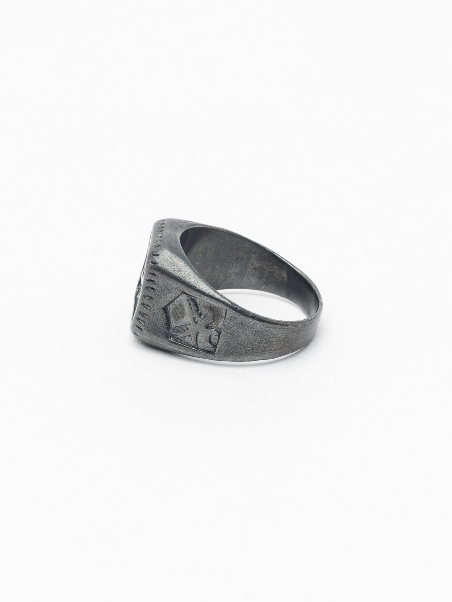 Silver Signet Ring with Engraved Symbols - INN7