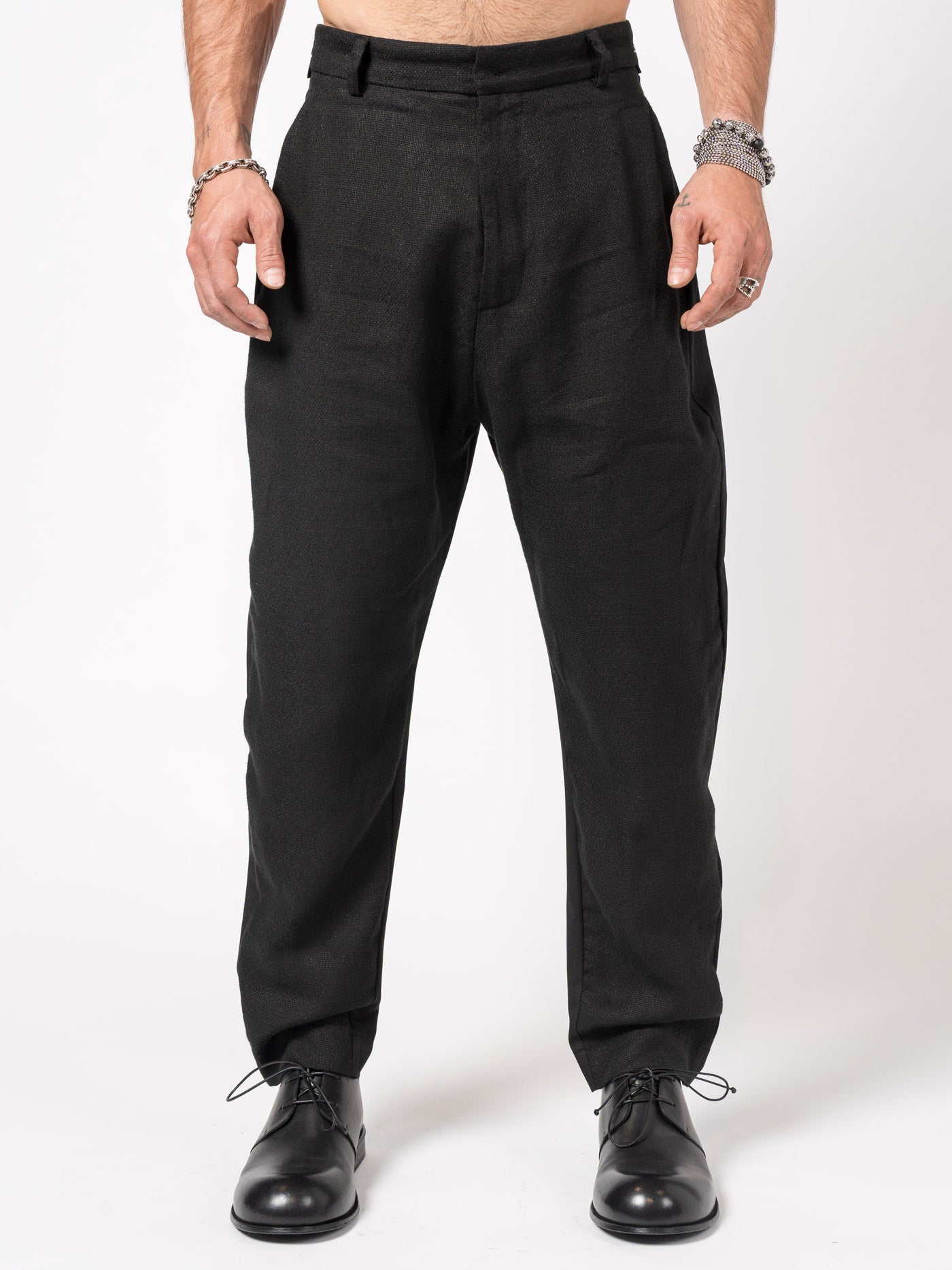 Tapered Textured Cotton Trousers - INN7