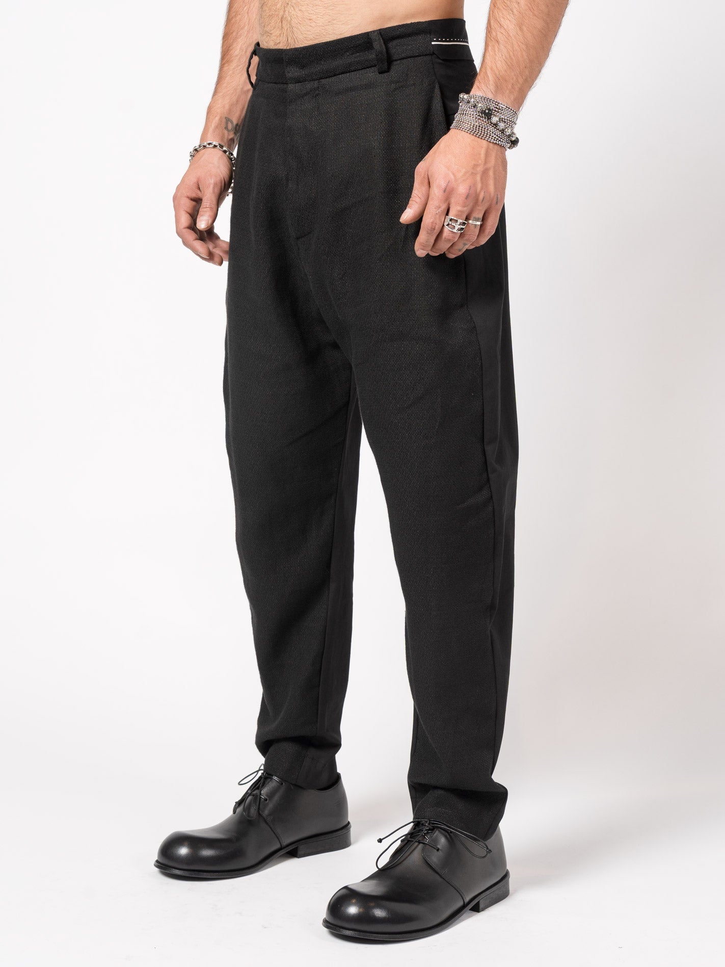Tapered Textured Cotton Trousers - INN7