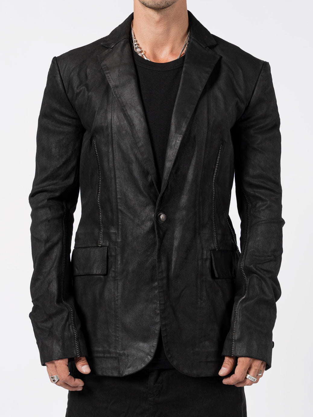 Pionnier Stretch Leather Blazer