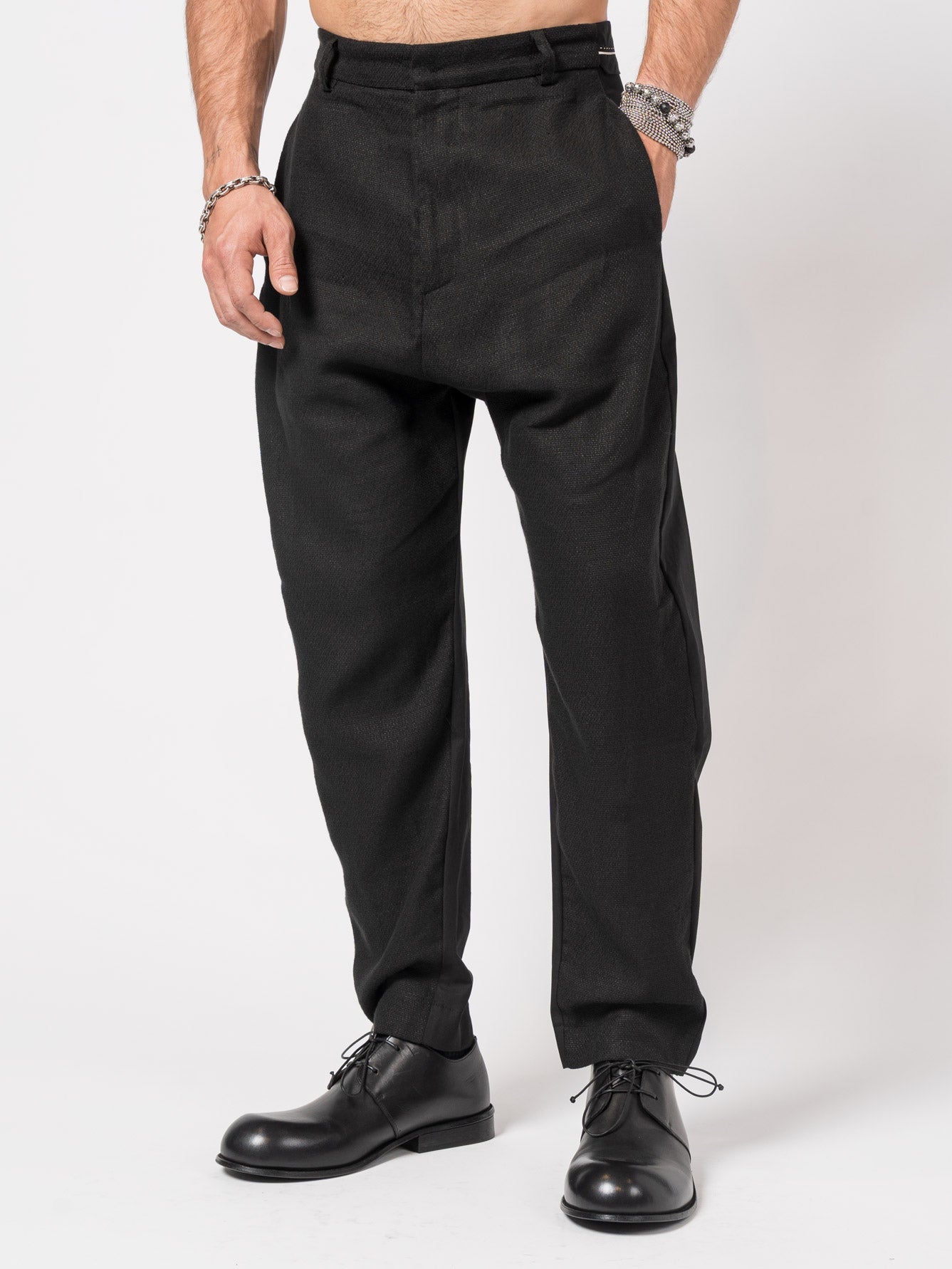Tapered Textured Cotton Trousers - INN7