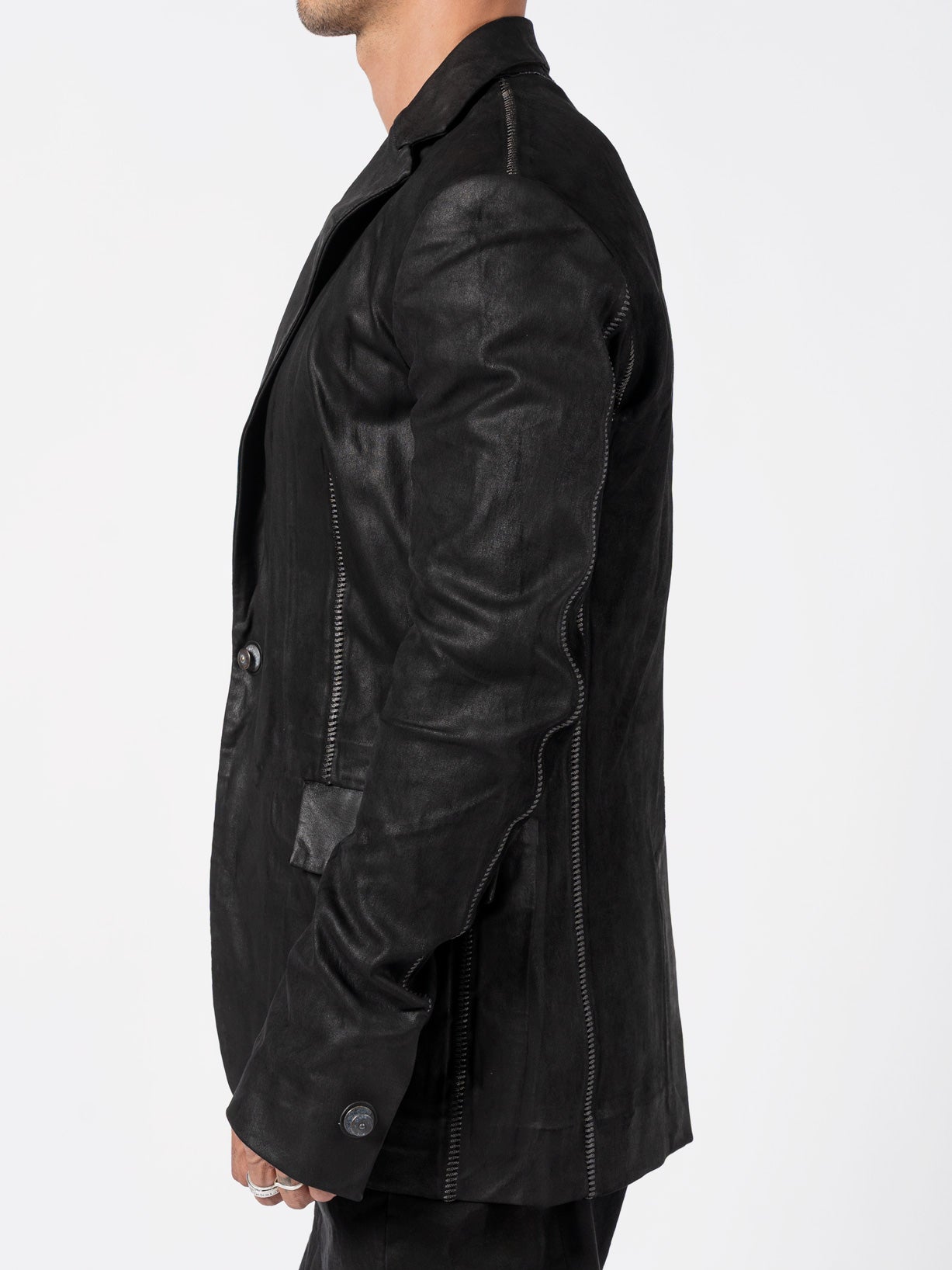 Pionnier Stretch Leather Blazer