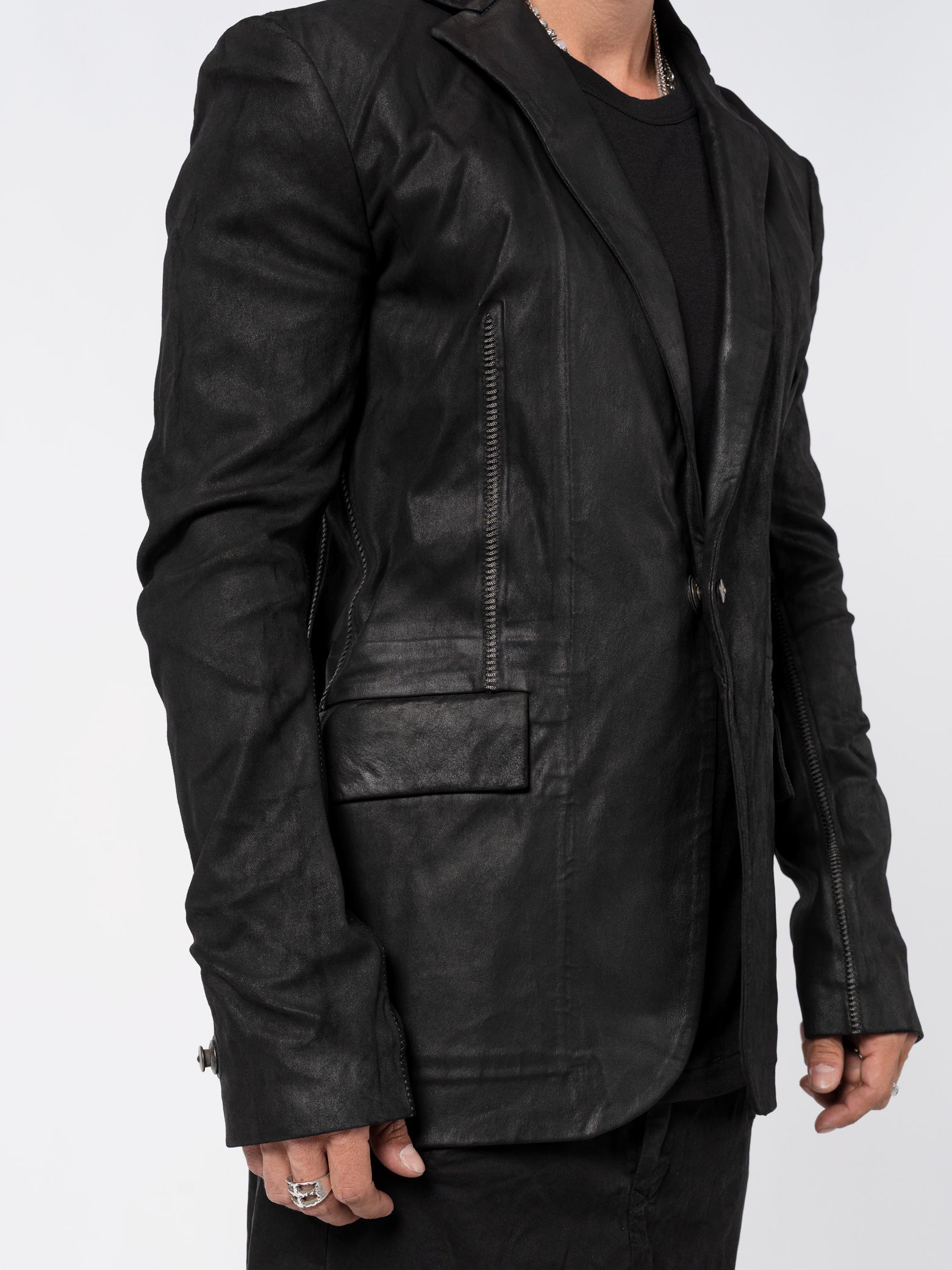 Pionnier Stretch Leather Blazer