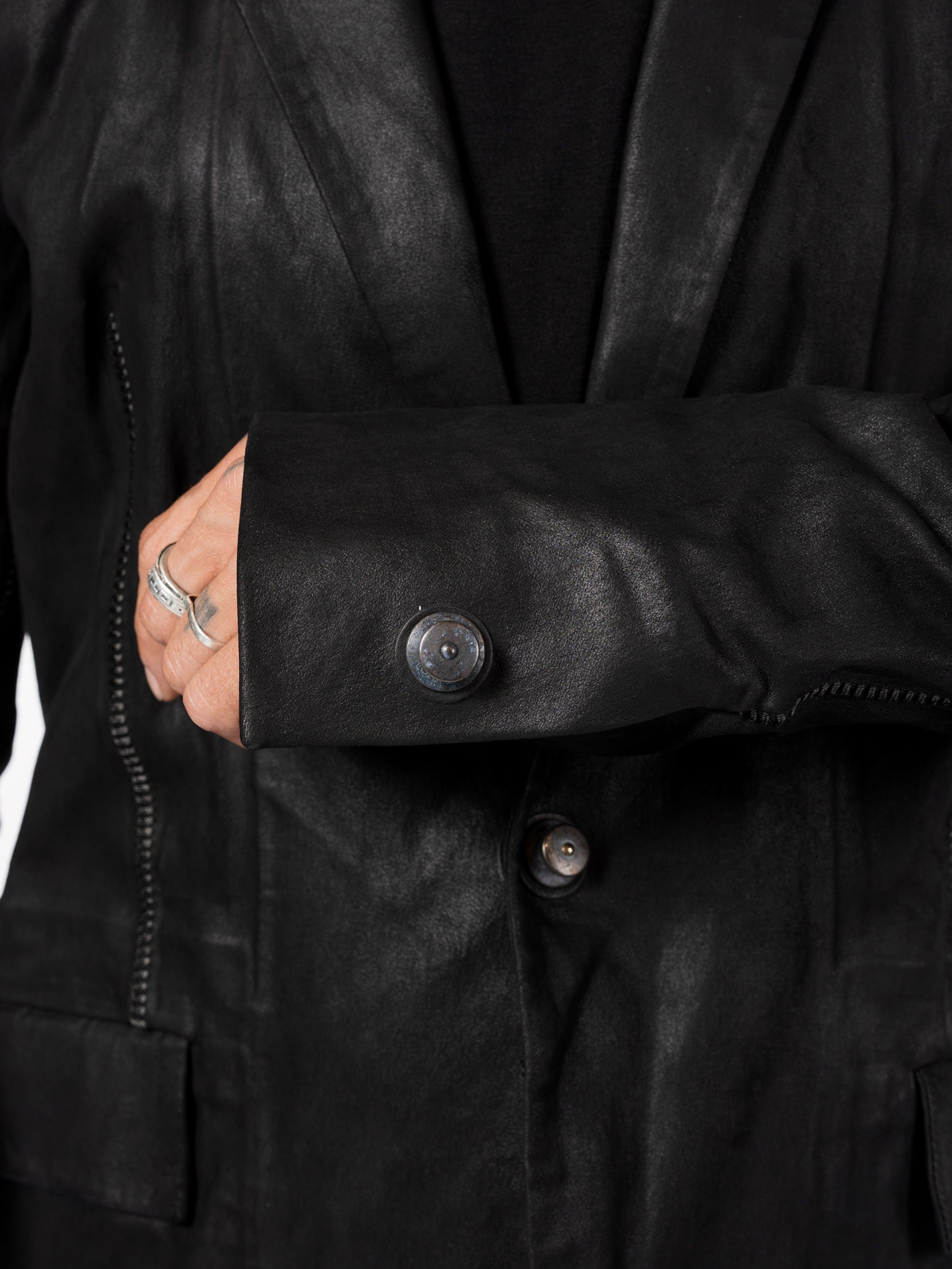 Pionnier Stretch Leather Blazer