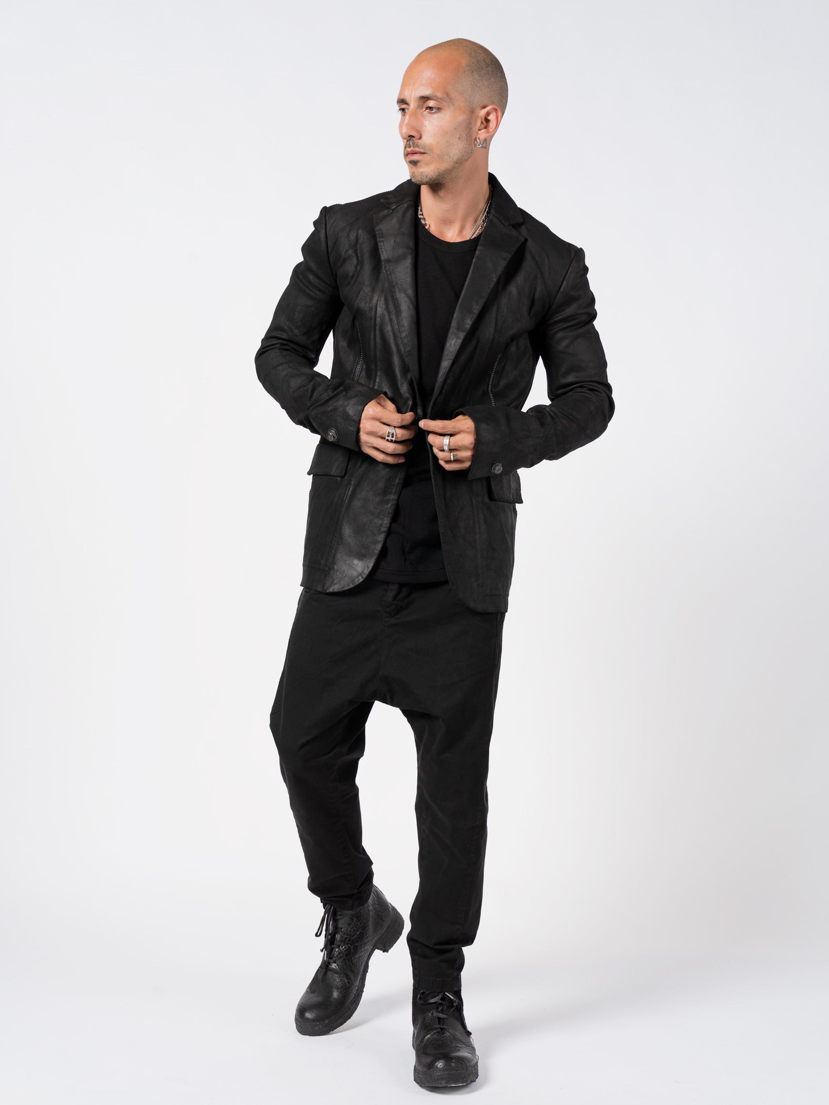 Pionnier Stretch Leather Blazer