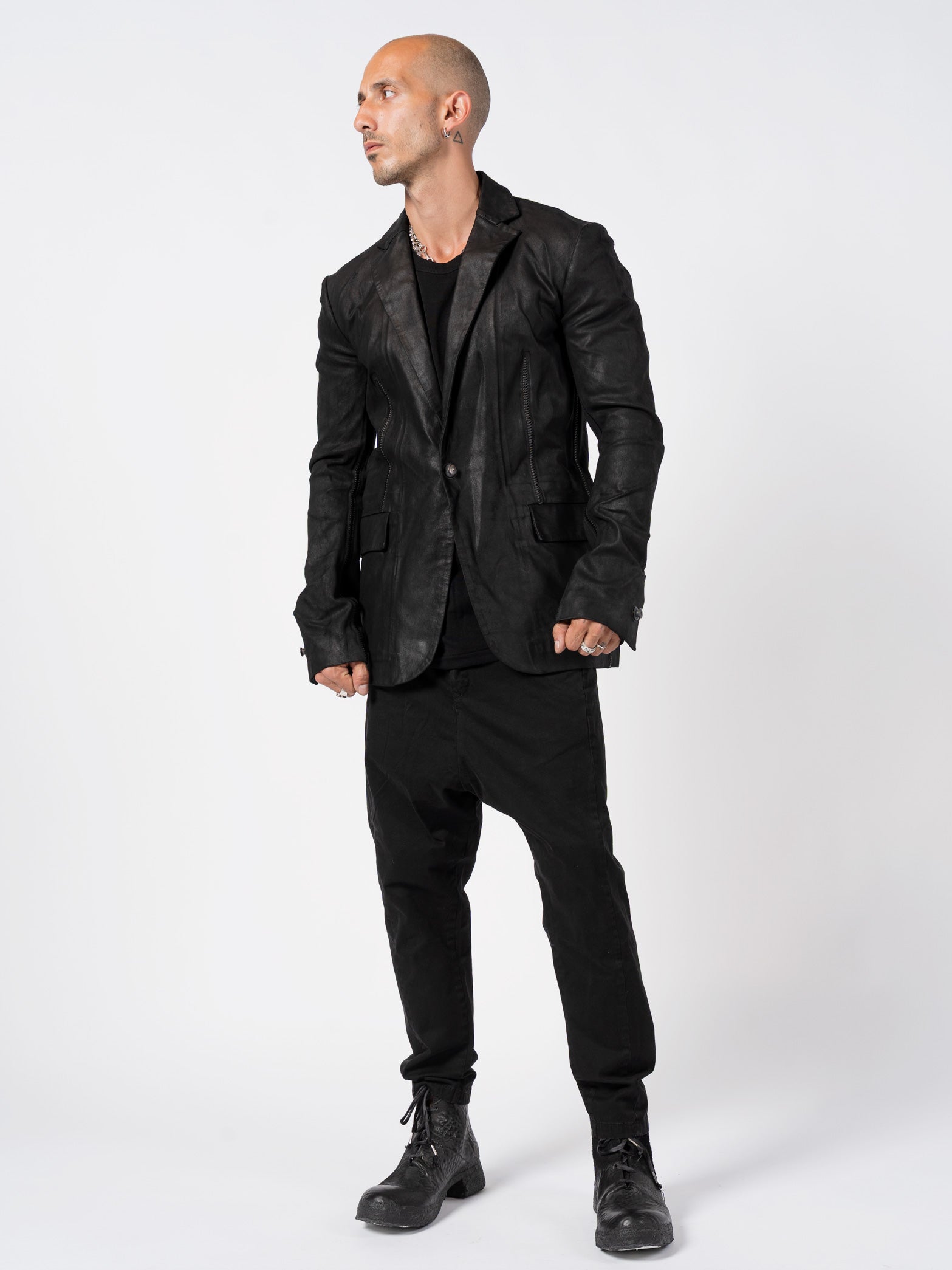 Pionnier Stretch Leather Blazer